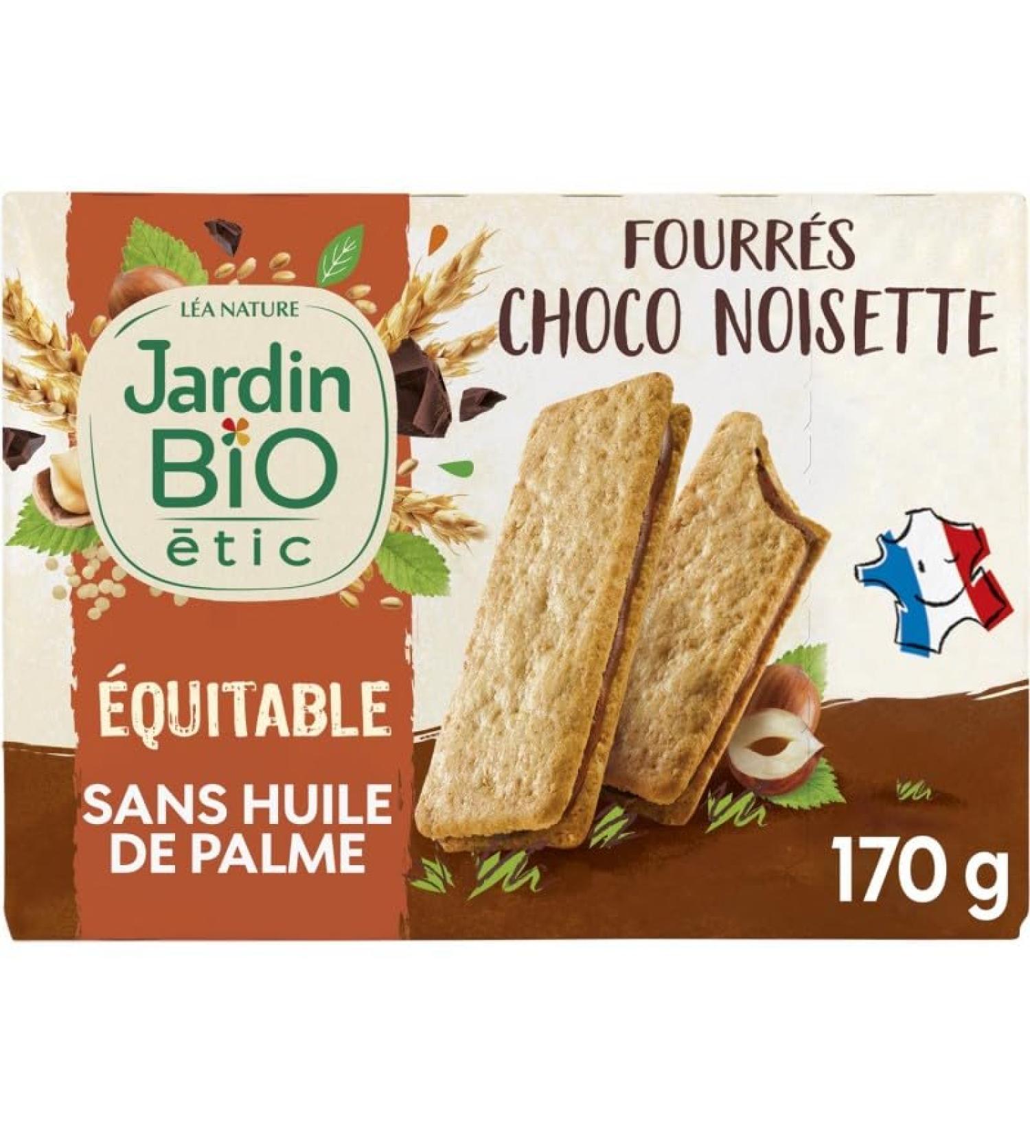 G n rique Jardin Bio tic - Organic Chocolate Hazelnut Filled Crispy Cookies - 170g - Delicious organic treat for a sweet break - Pack of 4 - Buy Online on GoSupps.com