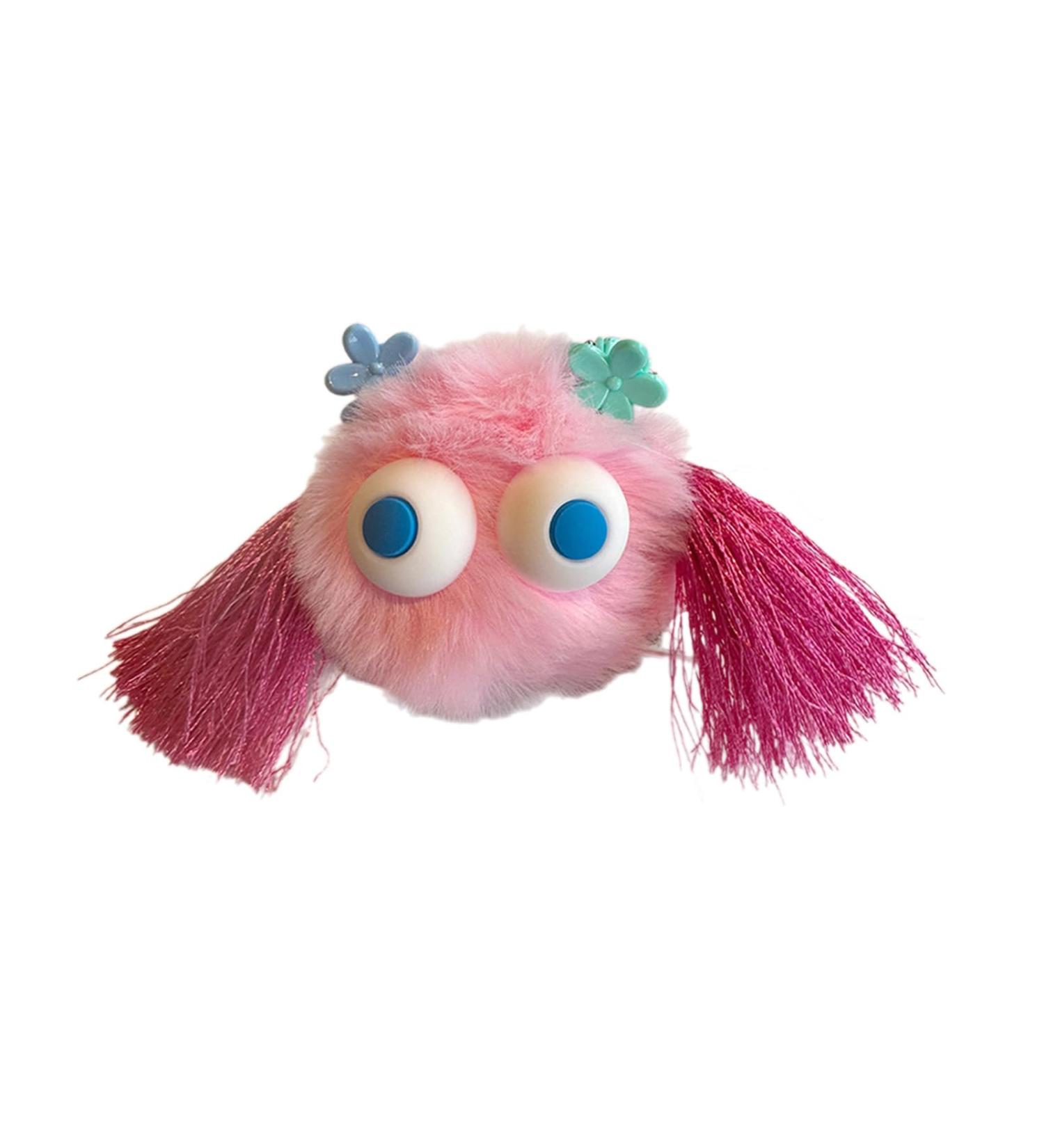 amangul Cartoon Coal Hair Clip Lazy Hairpin Duckbill Hairclip Lovely Tassels Barrettes for Women Side Bangs Girl Hair Style Tool(Pink) - Buy Online on GoSupps.com
