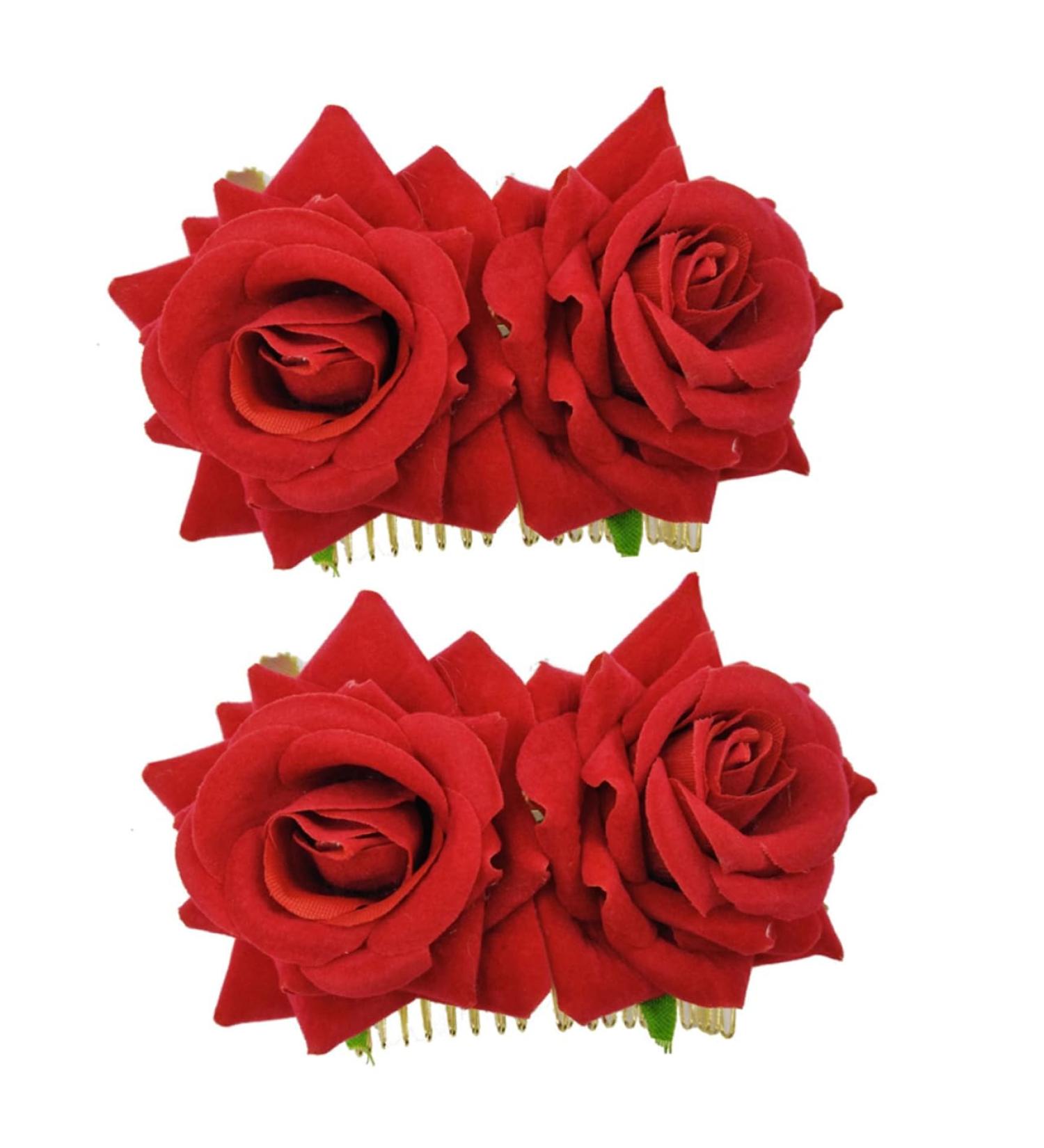 FRCOLOR Hair Comb Clips Tiara Flower Garland Hair Accessories Women Hair Clip Rose Hair Clip Rose Hairpin Flower Hair Comb Rose Hair Comb Roses Red Hair Comb Clip - Buy Online on GoSupps.com