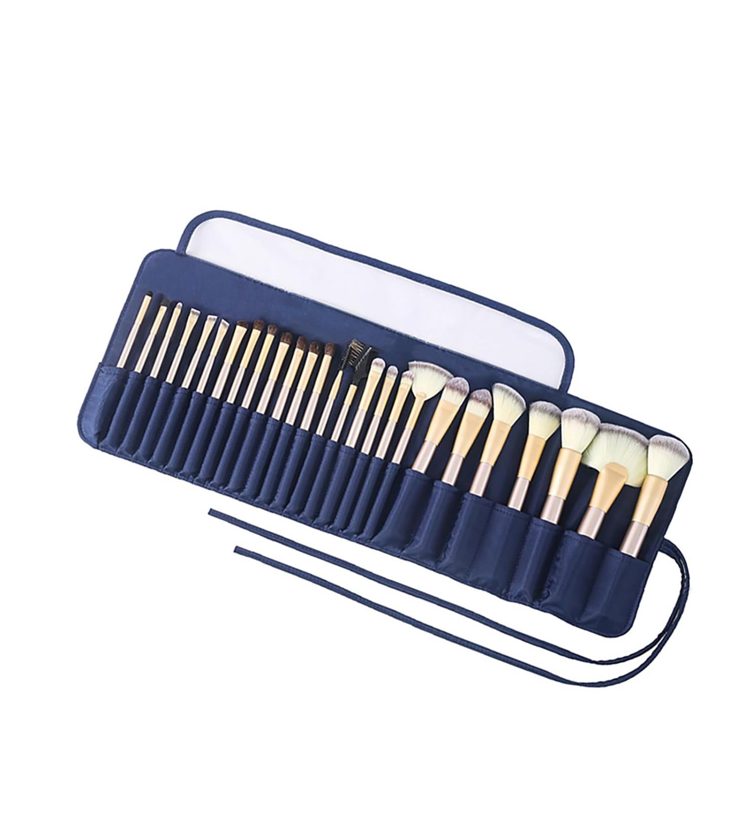 Stylish Black & Blue Makeup Brush Holder Organizer | Travel Cosmetic Bag for Women - Buy Online on GoSupps.com