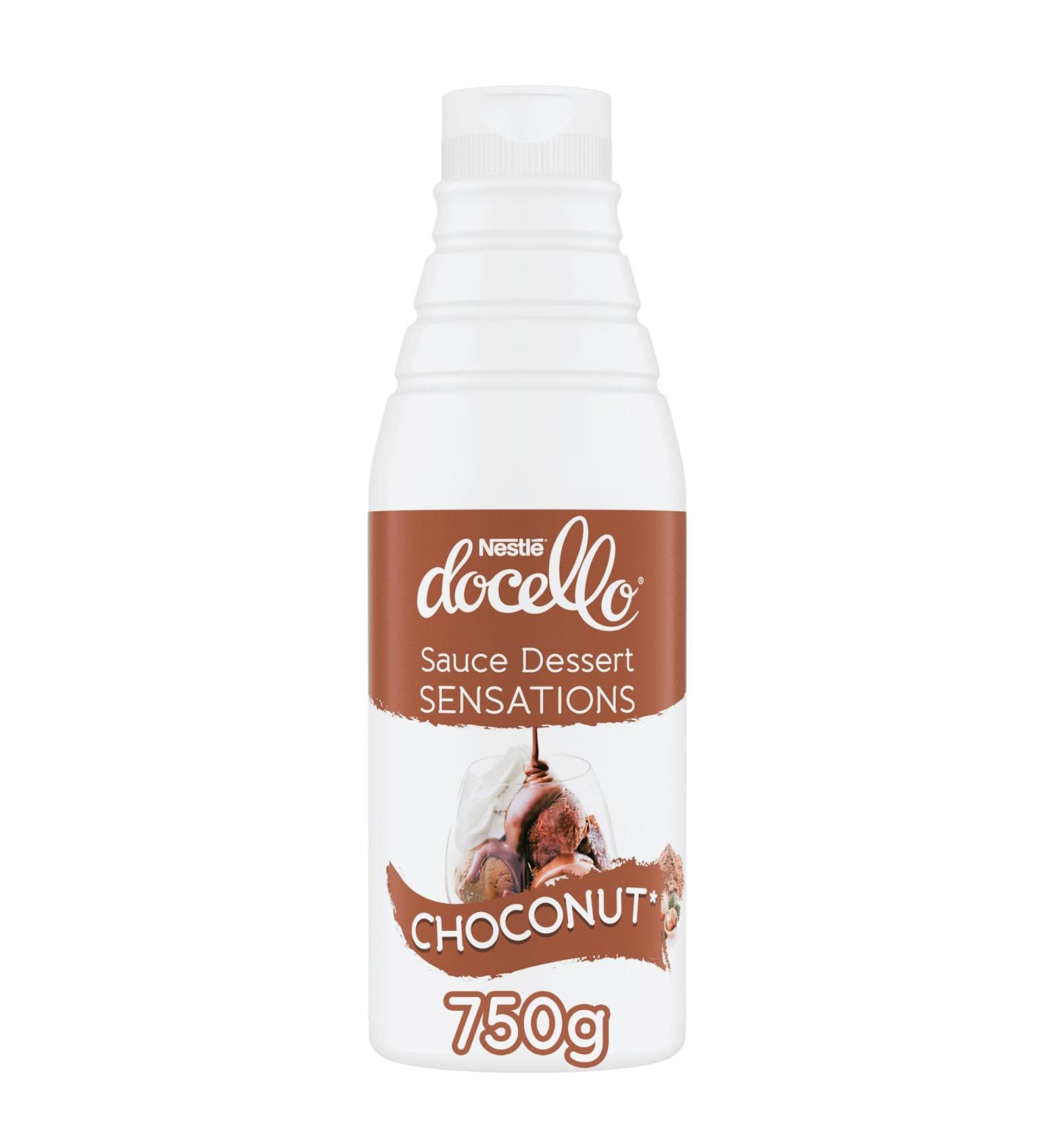NESTL DOCELLO Sauce Sensation Choconut - Sauce Dessert Chocolat-Noisette - Cacao Certifi Rainforest Alliance - Aide la P tisserie Topping Nappage G teau Coulis - Bouteille Squeeze - 750g Chocolat-Noisette 750 ml (Lot de 1) - Buy Online on GoSupps.com