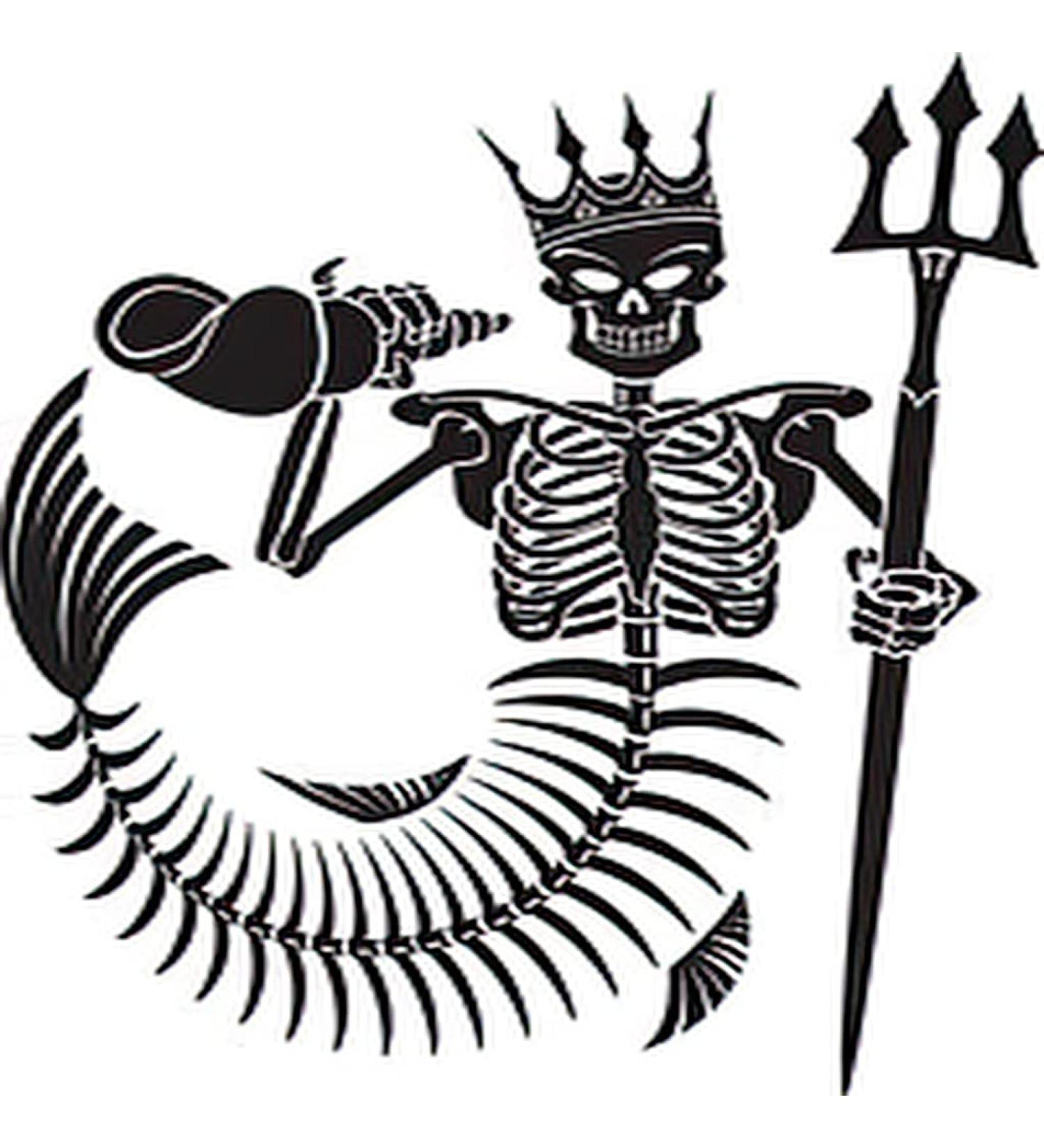 Dopetattoo Skeleton of Neptune Poseidon Temporary Tattoos - 6 Sheets, Neck Arm Chest, for Women Men Adults - Buy Online on GoSupps.com