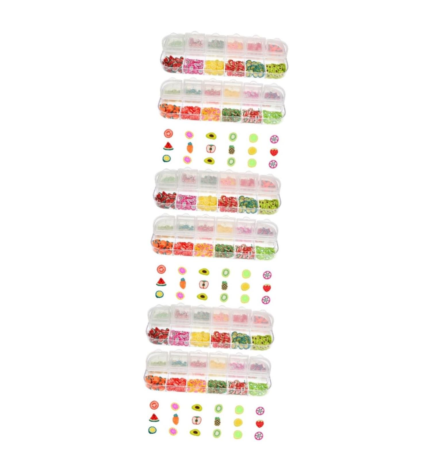 minkissy 6 Boxes 12 Flower Nail Art Slices Clay Slices Nail Flower Stickers Resin Flatback Pendants Clay Nail Decoration Nail Art Sticker Strawberries Crystal Mud Toy Fruit Polymer 3d - Buy Online on GoSupps.com