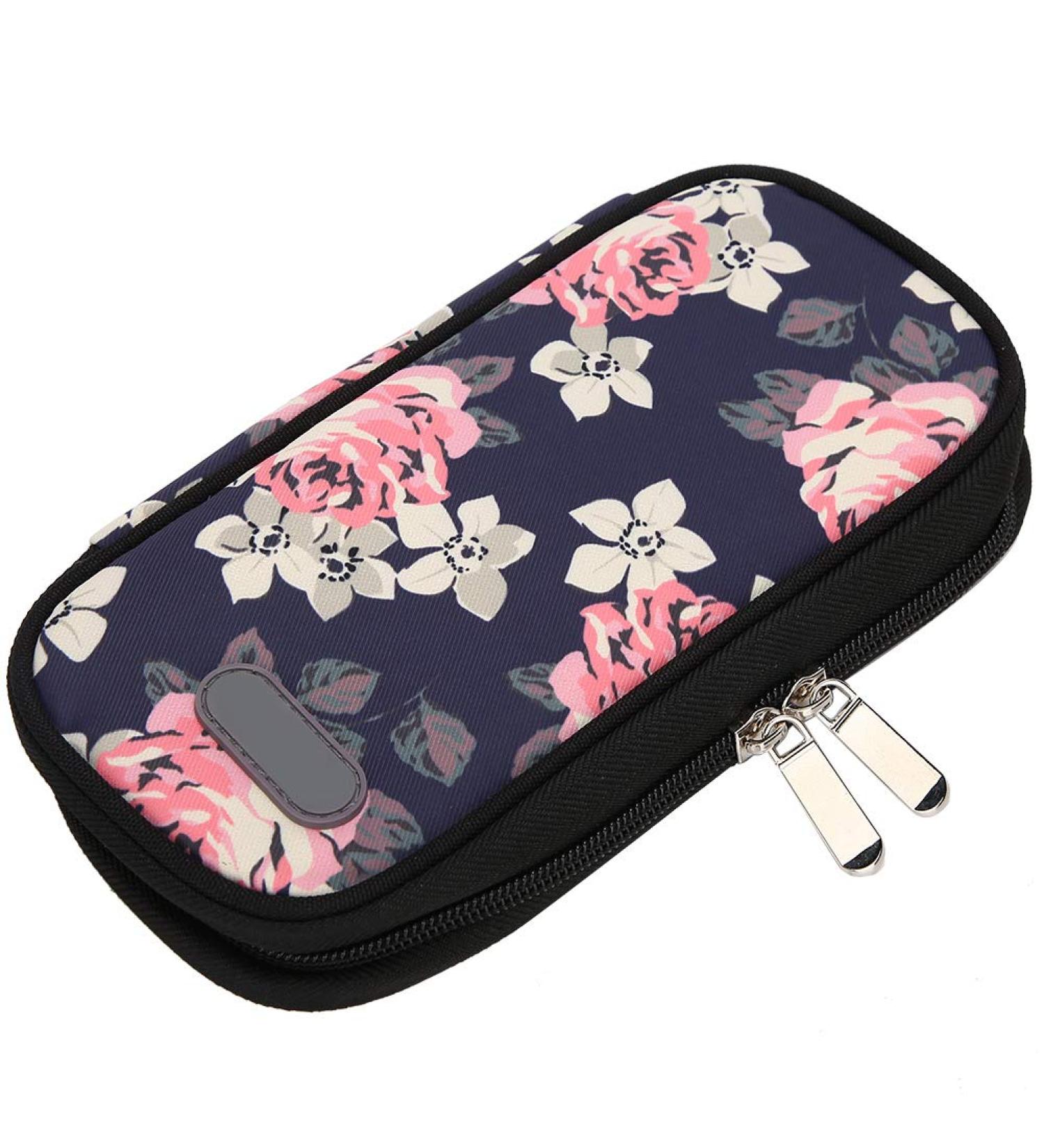 Kadimendium Insulin Cold Storage Bag - Waterproof Eco-Friendly Cool Bag for Patient Care (Black Red Flower) - Buy Online on GoSupps.com