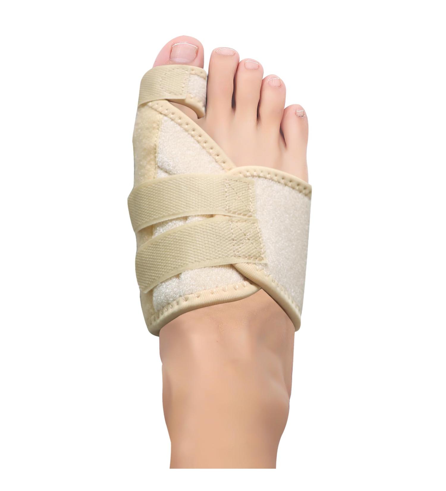 Hallux Valgus Correction Rail - Big Toe Pain Relief & Toe Alignment Bandage for Men & Women (Beige Right) - Buy Online on GoSupps.com