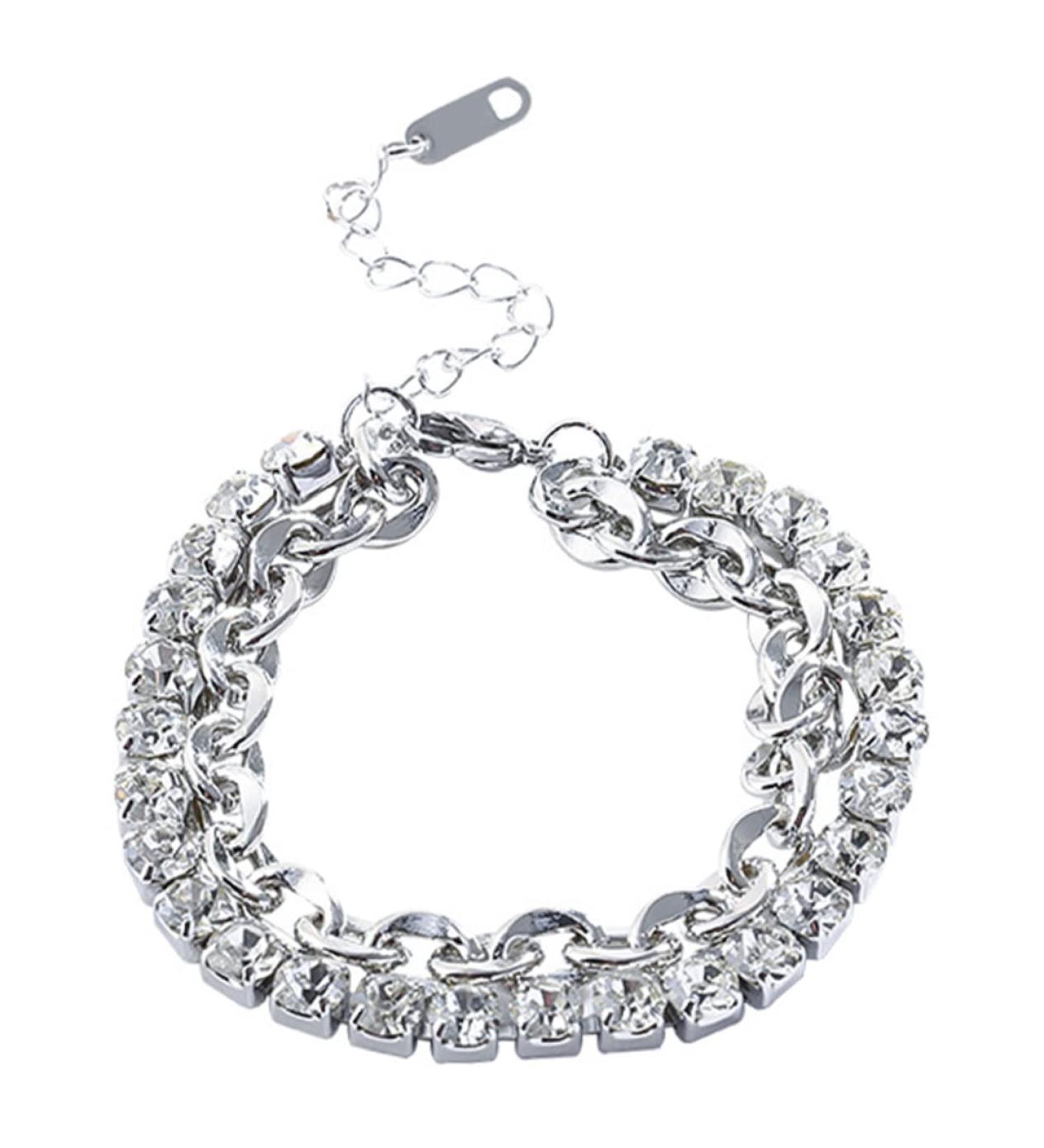 VALICLUD 3pcs Rhinestone Bracelet Beaded Bracelets Women Bracelets Chain Bracelet Charm Bracelets for Girls Bracelet for Charms Girls Bracelet Wrist Jewelry Alloy Light Luxury Decorate Miss 20x2CM Silver - Buy Online on GoSupps.com