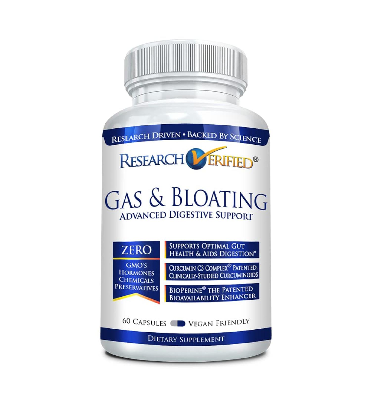 Research Verified Gas and Bloating - Relax Intestinal Muscles Eliminate Gas Buildup - Artichoke Powder Ginger Peppermint Leaf Powder - 60 Capsules - Vegan 60 Count (Pack of 1) - Buy Online on GoSupps.com