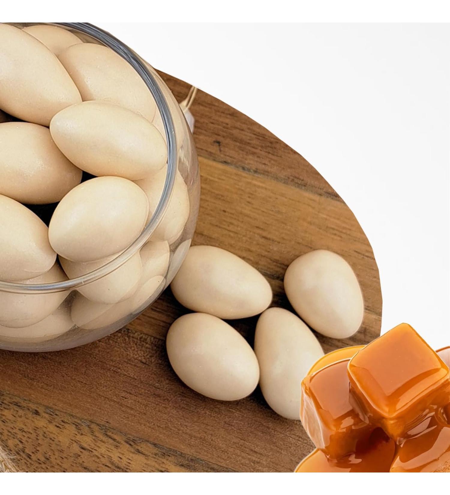 Carameline almond dragees coated with caramel chocolate 1kg ivory - cheap quality - approximately 290 dragees - Handmade in France ...