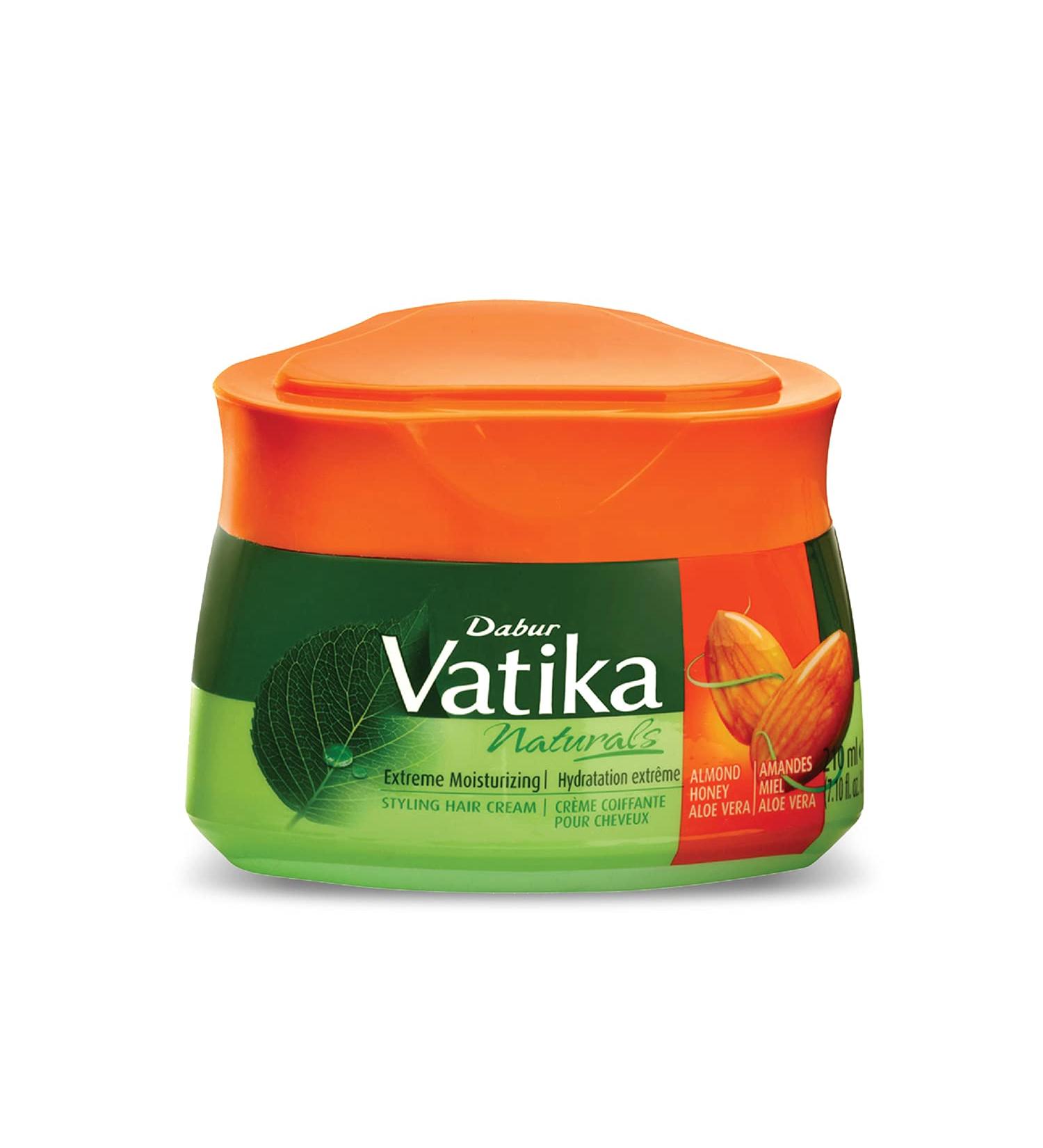 Dabur Vatika Naturals Hair Cream 210ml - Natural Moisturizing Hair Cream for All Hair Types - Scalp Hydrating Moisturizer with Almond Extracts - Buy Online on GoSupps.com