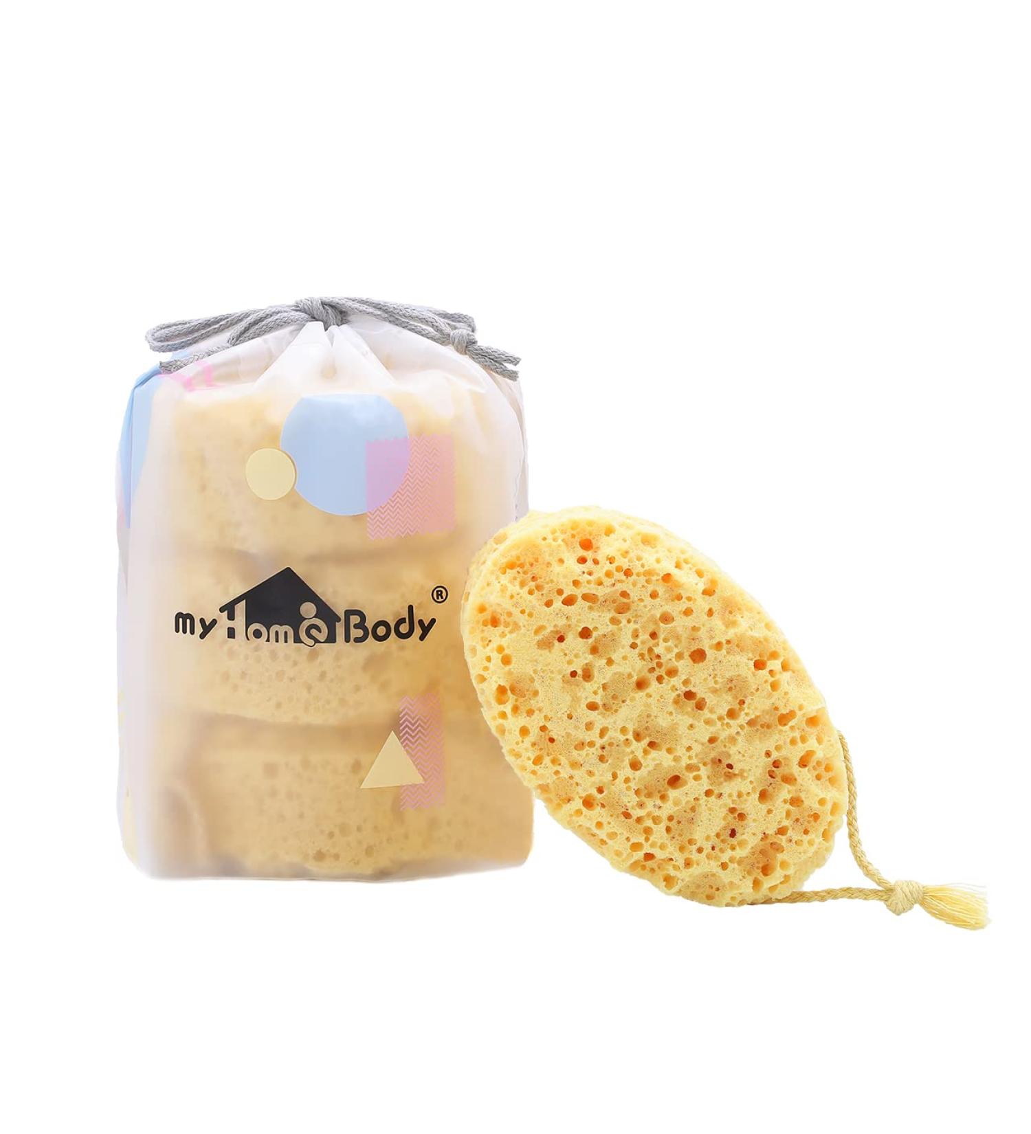 myHomeBody Premium Bath Sponge - Foam Loofah Large Oval Body Sponge for Shower (Pack of 3) | Luxurious Foam & International Shipping - Buy Online on GoSupps.com