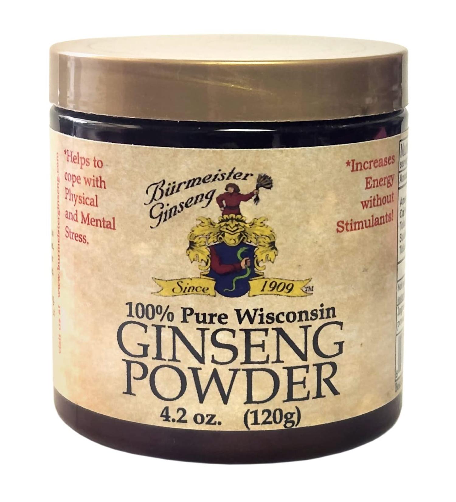 Burmeister Ginseng Instant American Ginseng Root Powder - Panax Powder - 100% Pure American Ginseng Powder, 4.2 oz (120g), 60 Servings, Non-GMO, Additives Free 16 Ounce (Pack of 1) - Buy Online on GoSupps.com