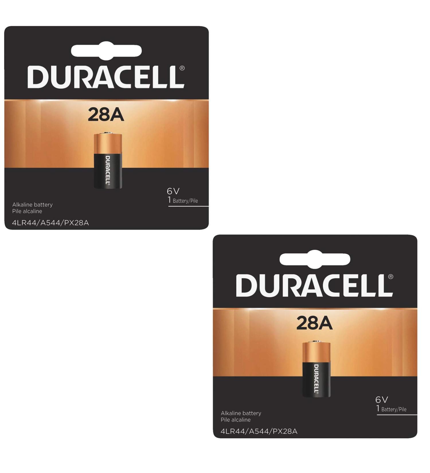 2x Duracell 28A 6V Battery Replacement for 4LR44 A544 PX28A 476AF V4034PX