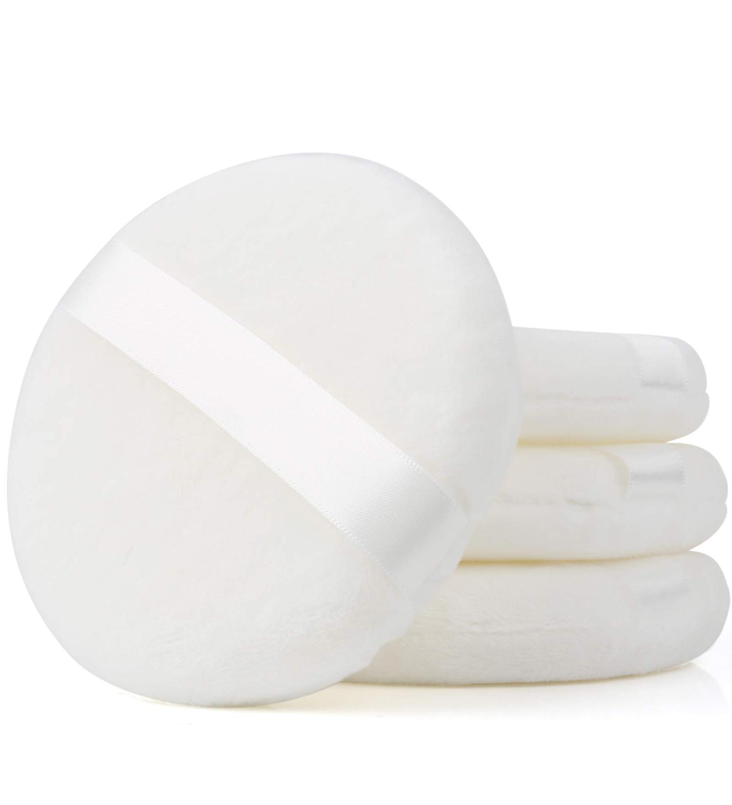 Teenitor 4 Inch Velour Body Powder Puff - Ultra Soft, Washable, Large Round Puffs - 4 Pcs Set - Buy Online on GoSupps.com