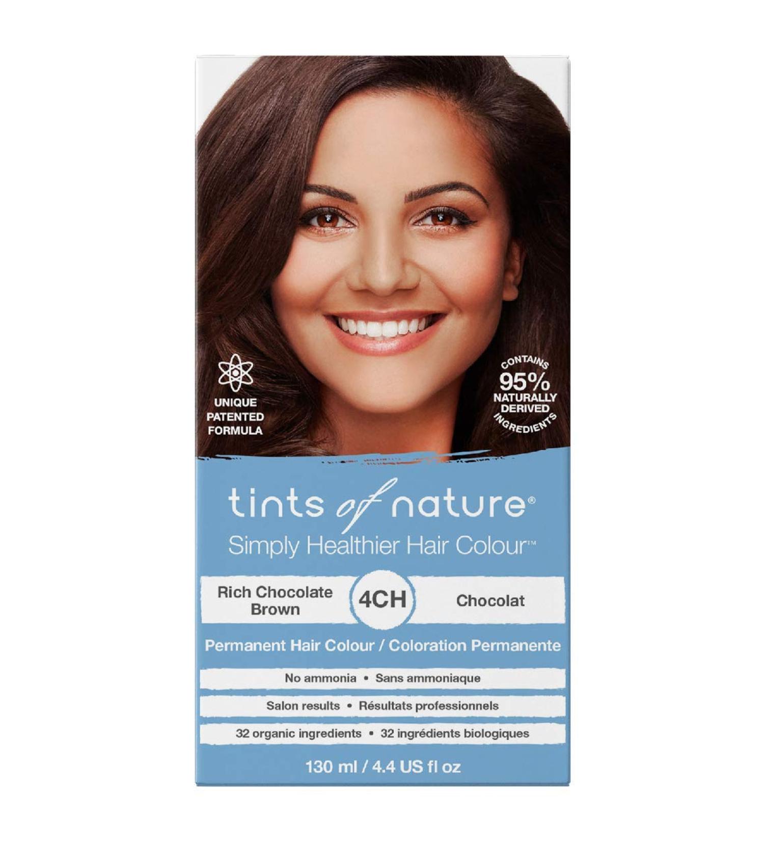 Tints of Nature 4CH Rich Chocolate Brown Permanent Hair Dye - 130ml | Nourishing Grey Coverage - Buy Online on GoSupps.com