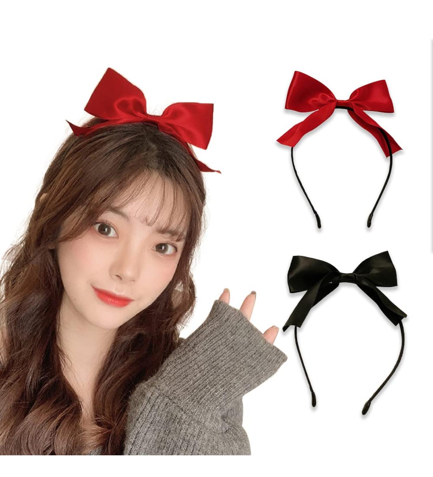 Red Bow Headband for Women and Girls - Handmade Black Hair Hoop with Bow Detail - Buy Online on GoSupps.com