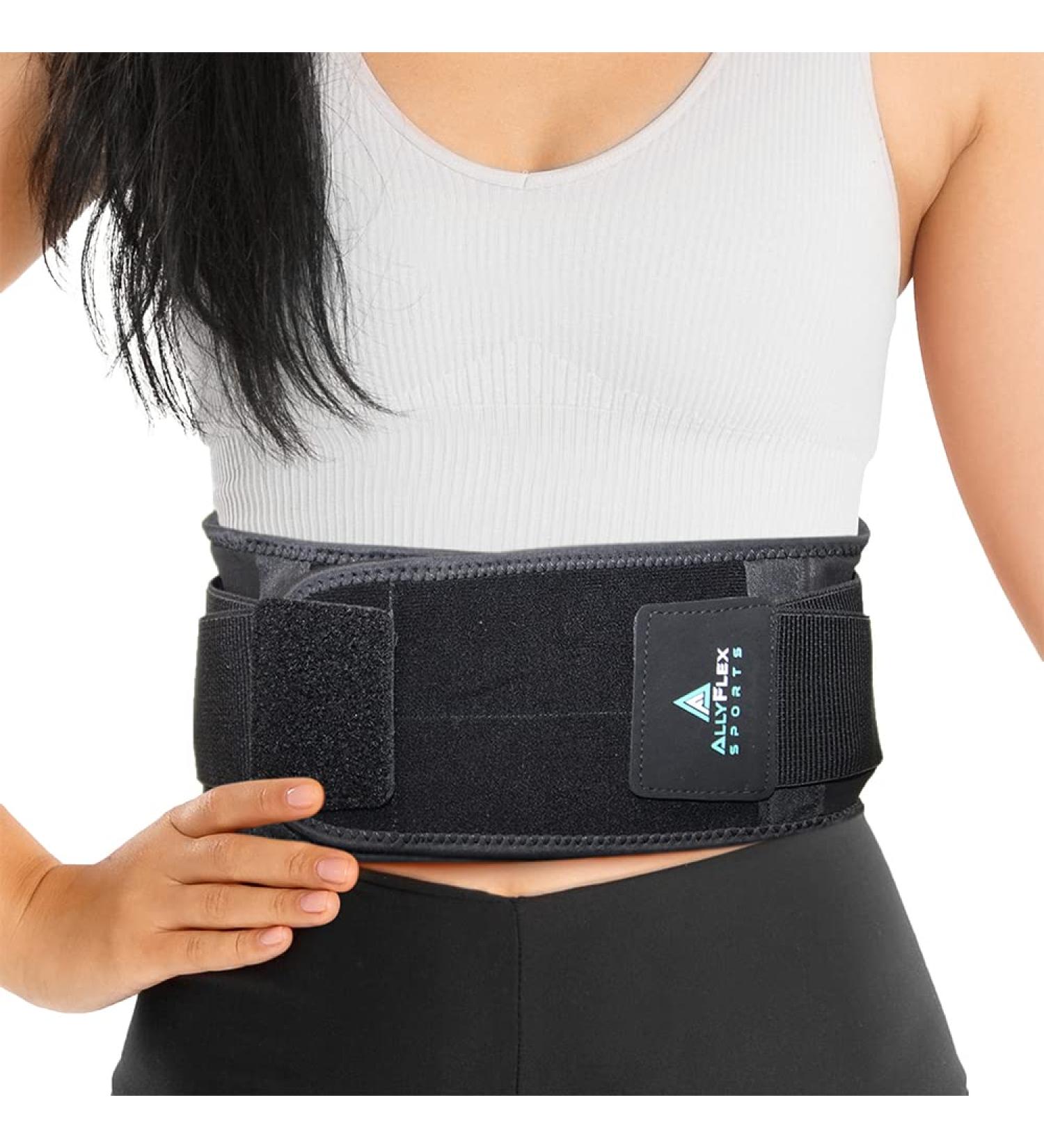 AllyFlex Sports Back Brace for Lower Back Pain - Adjustable Slim Fit Lumbar Support Belt with 3D Pads | Breathable Back Support Belts - Medium (Pack of 1) - Buy Online on GoSupps.com
