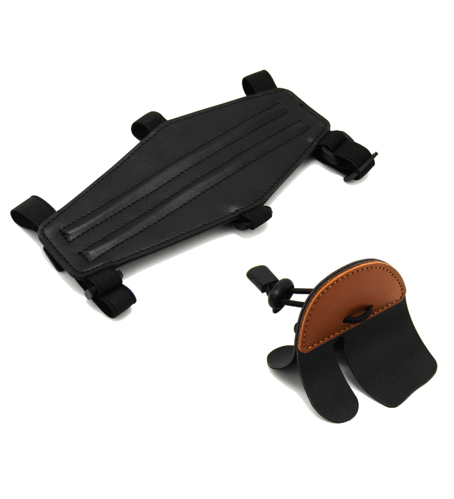 DEERACE Leather Archery Arm Guard & Finger Tab Set - Shooting Practice Gear for Recurve & Compound Bow Hunting - Archery Accessories - Buy Online on GoSupps.com