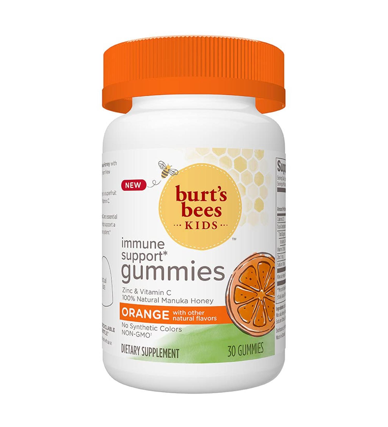 Burt's Bees Kids Immune Support Gummies - 30 Orange Gummies for Healthy Immunity - Buy Online on GoSupps.com