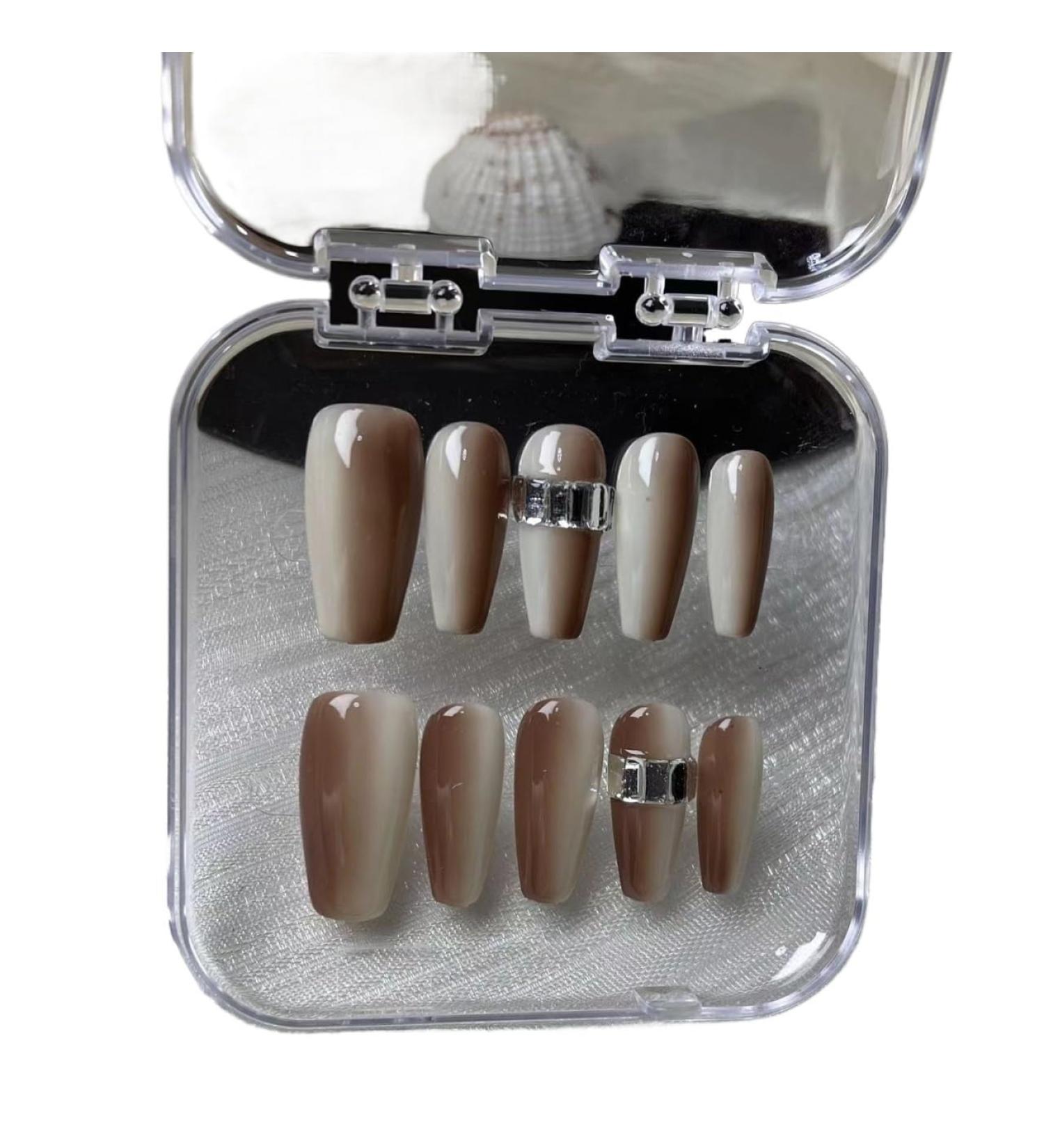 Temperament-enhancing manicure two-color gradient hand-wearing nail autumn water is gray.(S) - Buy Online on GoSupps.com