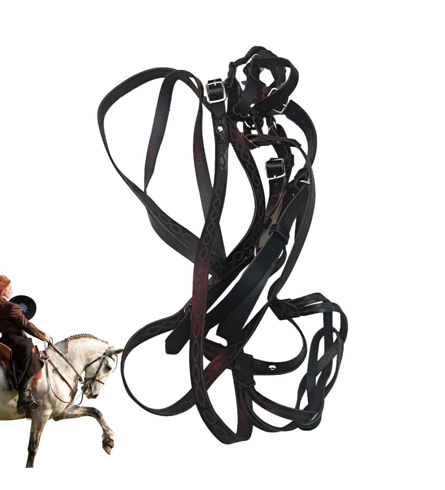 Adjustable Horse Halter - Heavy Duty Tied Halter Adjustable Horse Safety Halter Padded Nylon Colorful Comfortable Horse Halter for Horse Care Training Equestrian Dalian Black - Buy Online on GoSupps.com