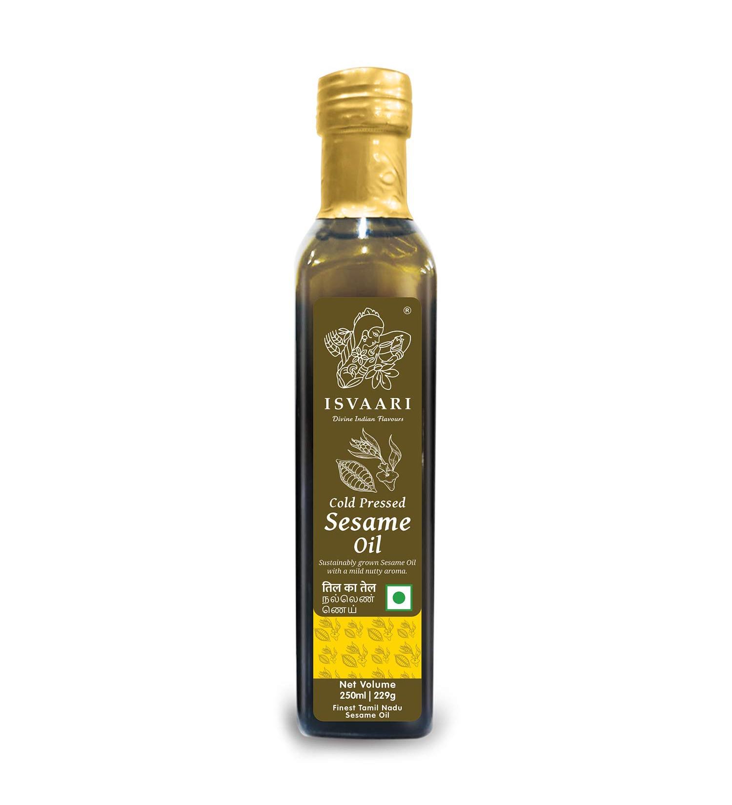 Isvaari 100% Pure Cold Pressed Sesame Oil 8 Oz - Ideal for Cooking - Buy Online on GoSupps.com