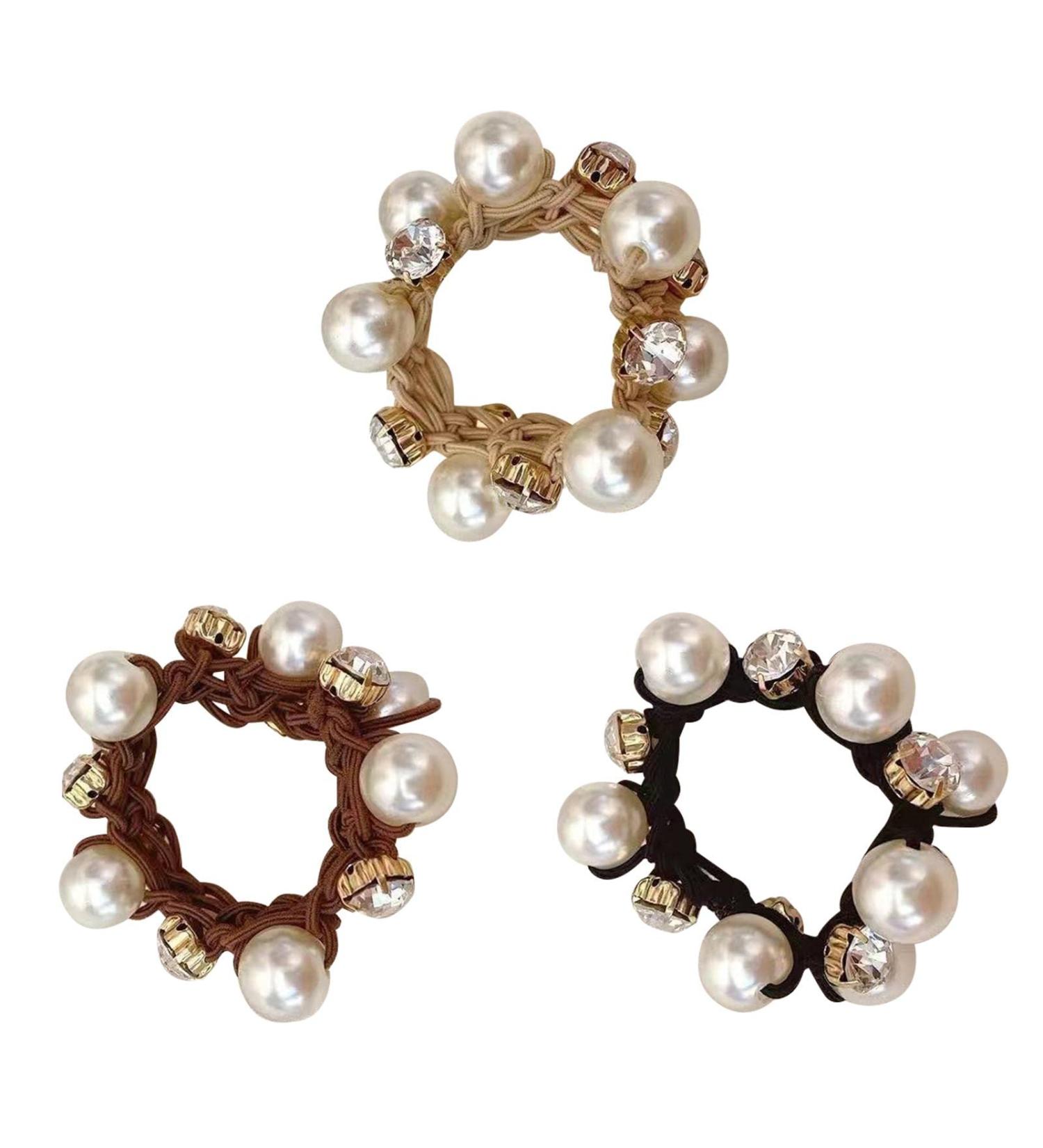 Mivanta Pearl Hair Scrunchies Elastic Hair pes Ponytail Holder Scrunchies Tightening Hair Hair Accessories for Women and Girls Daily Life - Buy Online on GoSupps.com