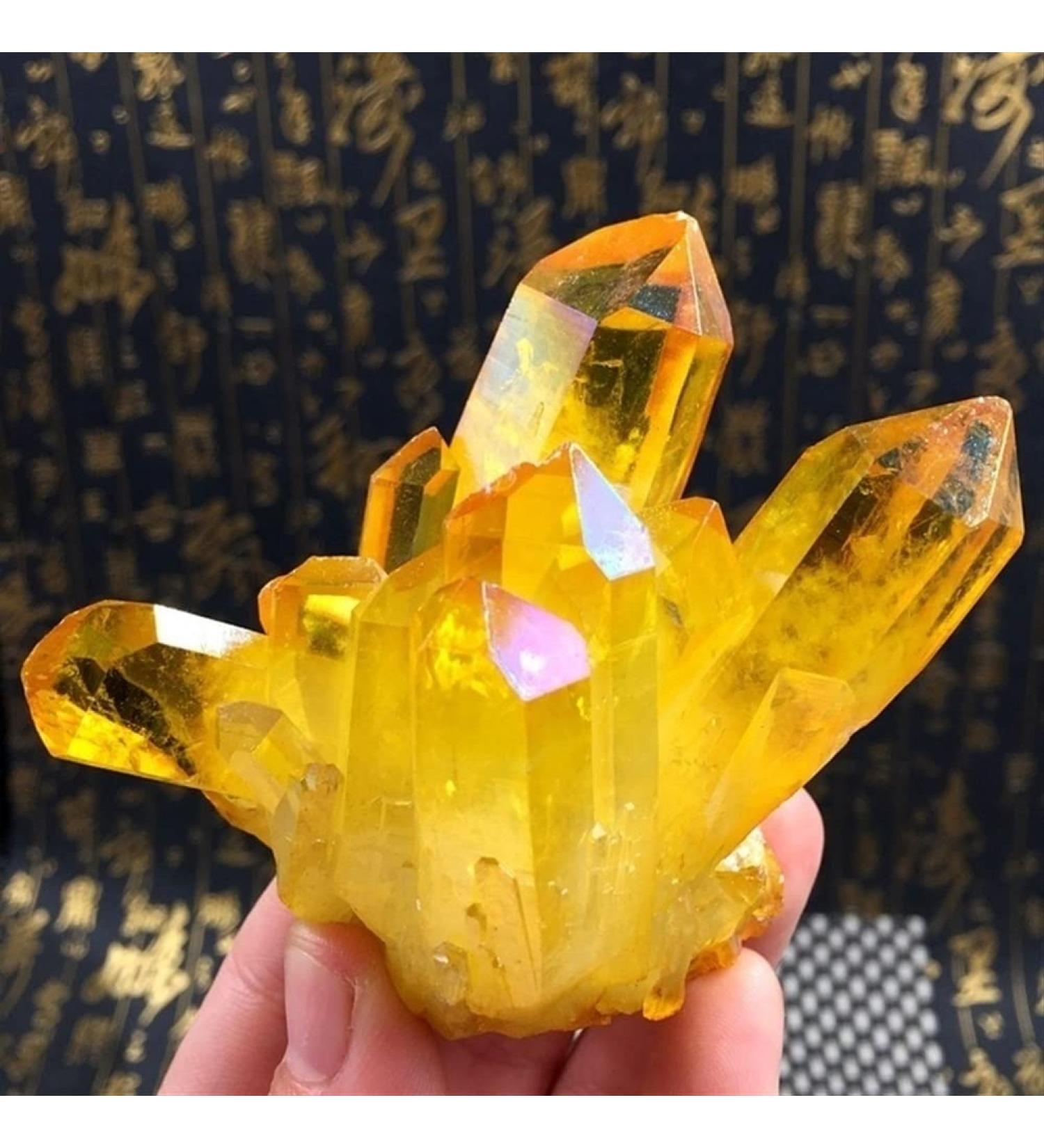 Room Decoration Home Decoration Natural Yellow Crystal Quartz Citrine Cluster Specimen Ornaments Approx 6cm Stones 85-120g - Buy Online on GoSupps.com