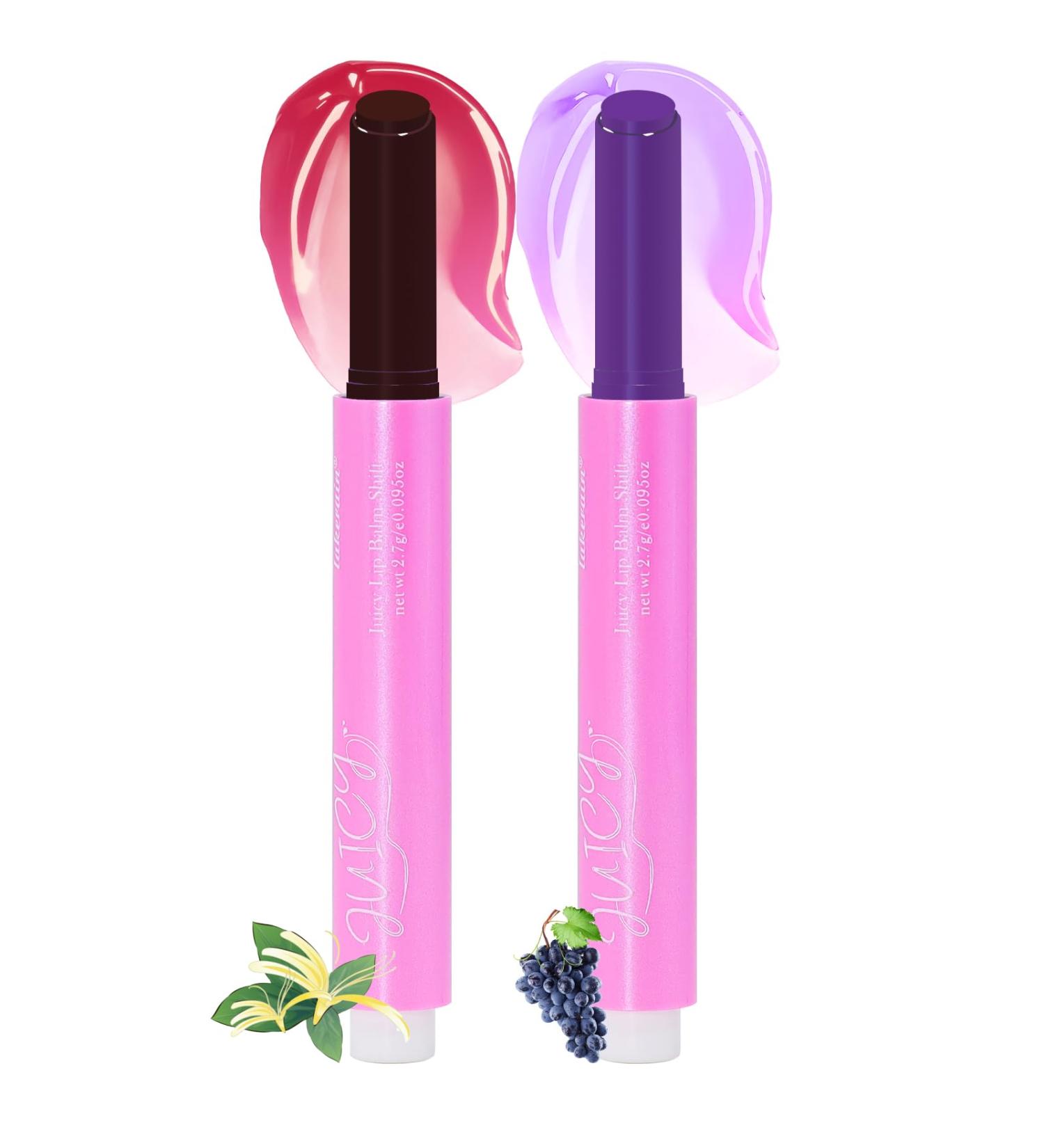 2Pcs Color Changing Lip Gloss Stick - Non-Sticky PH Tint & Moisturizing Lip Plump Oil | Long-lasting Magic Lip Balm | Professional Makeup in Honeysuckle & Grape - Buy Online on GoSupps.com