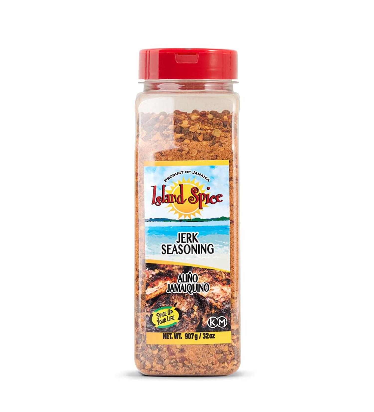 Island Spice Jerk Seasoning 32oz - Authentic Jamaican Pimento Dry Rub - Gluten-Free & Vegan - Ideal for Chicken, Pork, Beef, Seafood, & Vegan Dishes - Buy Online on GoSupps.com