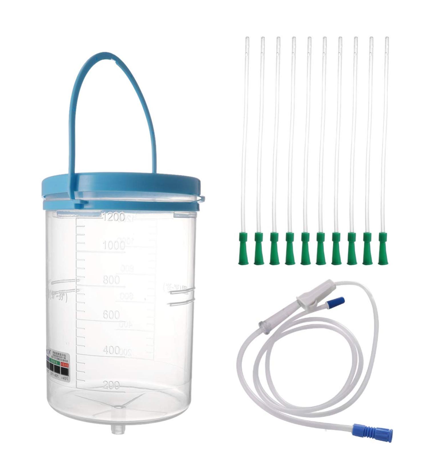 FOMIYES Reusable Enema Bucket Kit - 1200ml Water & Coffee Cleansing for Body - Unisex Colon Cleaner with Tube & Connector - Buy Online on GoSupps.com