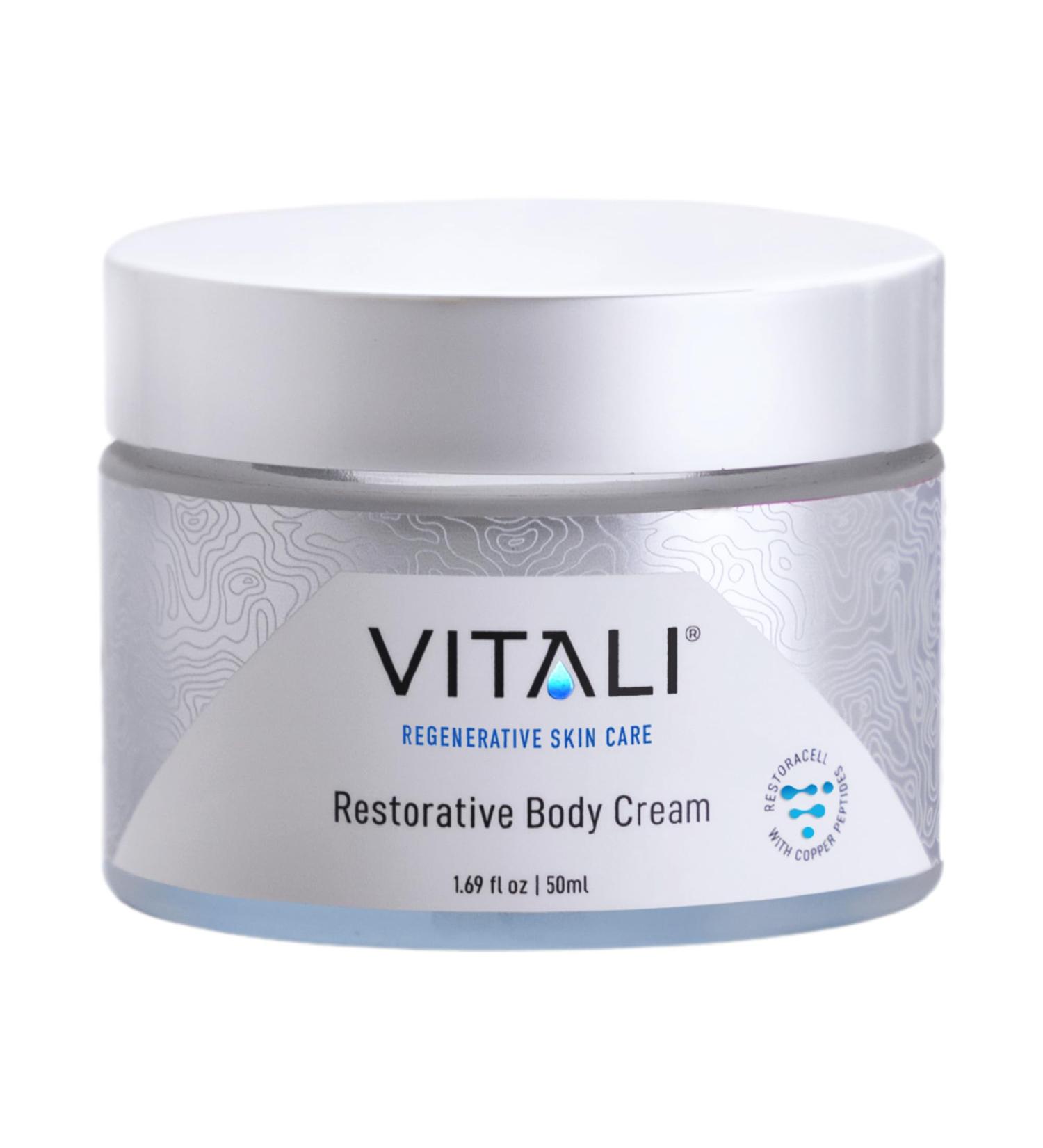 Vitali Restorative Body Cream with Copper Peptides - Anti-Aging Moisturizer for Hydration & Wrinkle Protection - 1.69 fl. oz - Buy Online on GoSupps.com