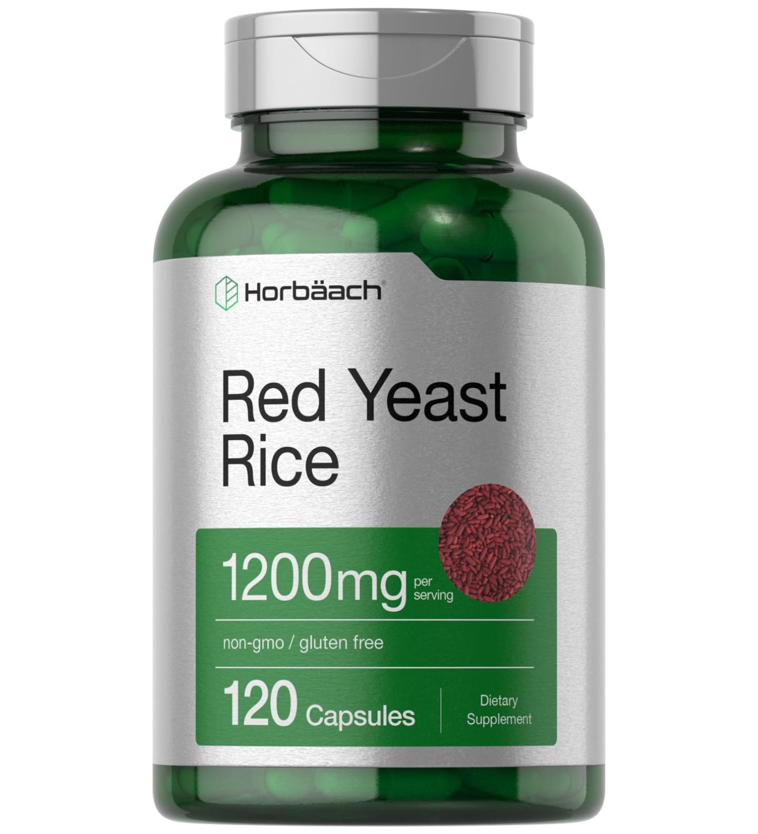 Horb ach Red Yeast Rice 1200 mg | 120 Capsules | Non-GMO Gluten Free Supplement - Buy Online on GoSupps.com