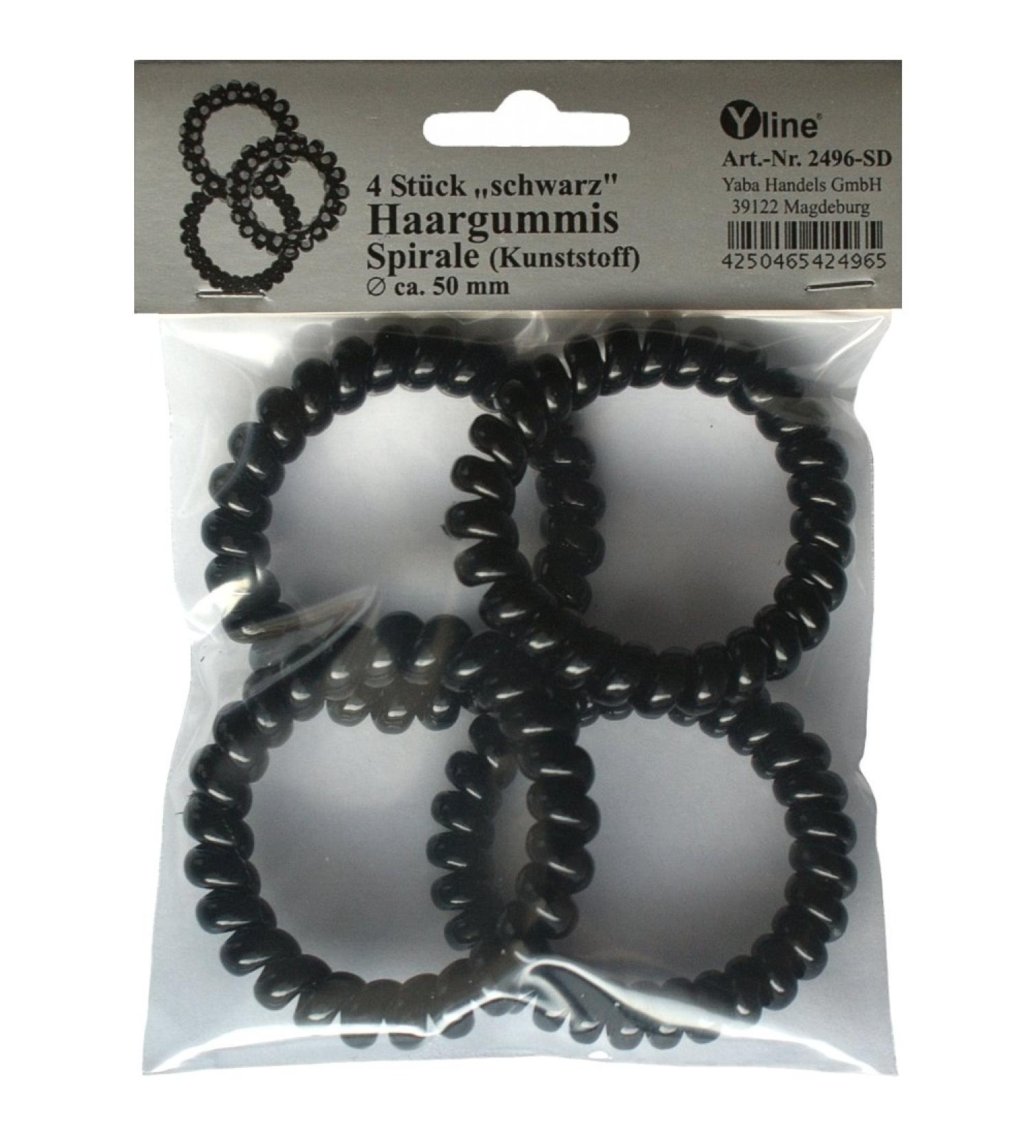 4 hair ties black hair accessories children's hair ties plastic spiral hair ties hair spiral braid spiral telephone cable 2496-SD