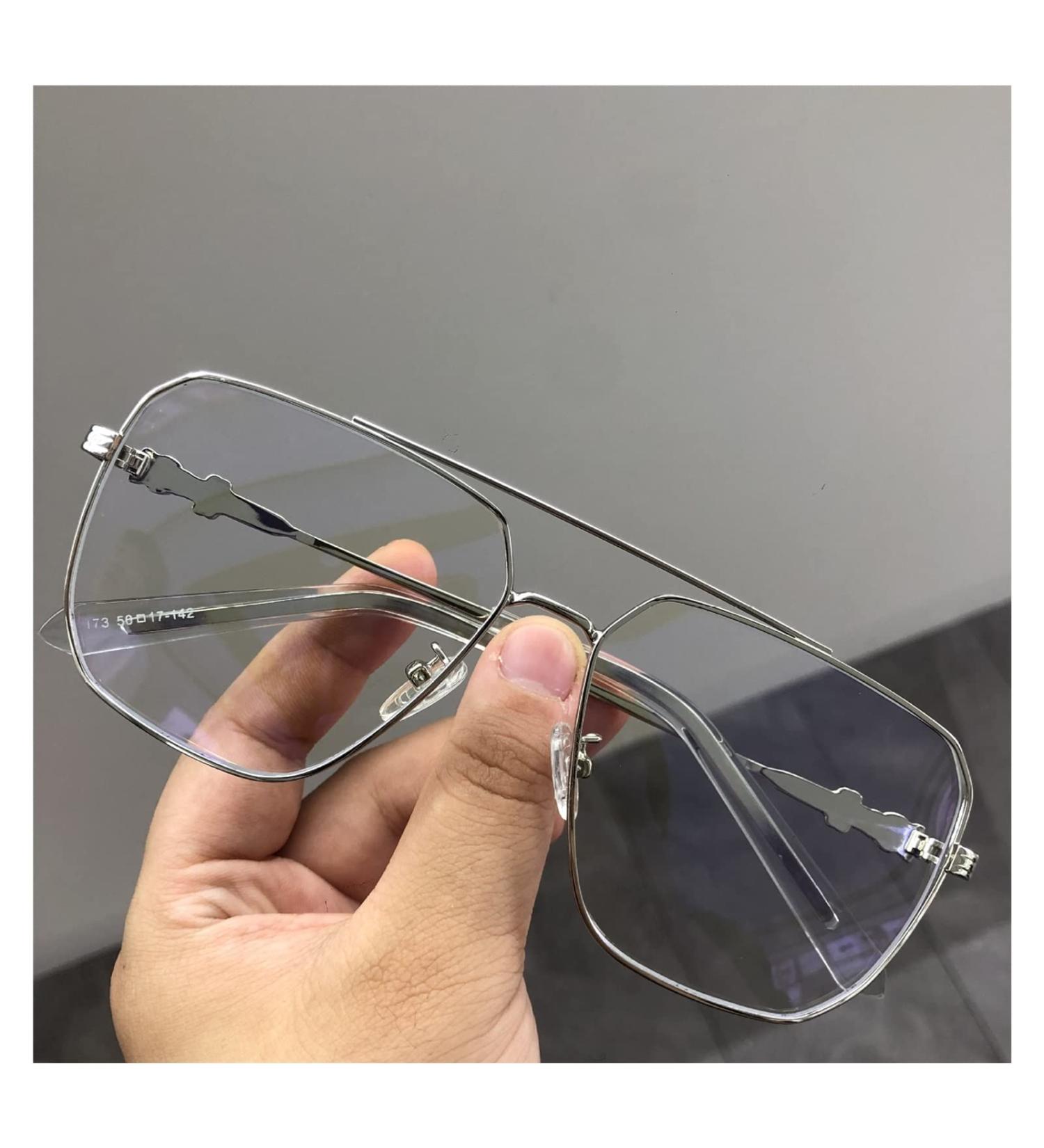 Zjdydy Anti-Blue Reading Glasses for Women - Stylish Double Jet Frames Large Size +1.0 Perfect for Street Shooting - Buy Online on GoSupps.com