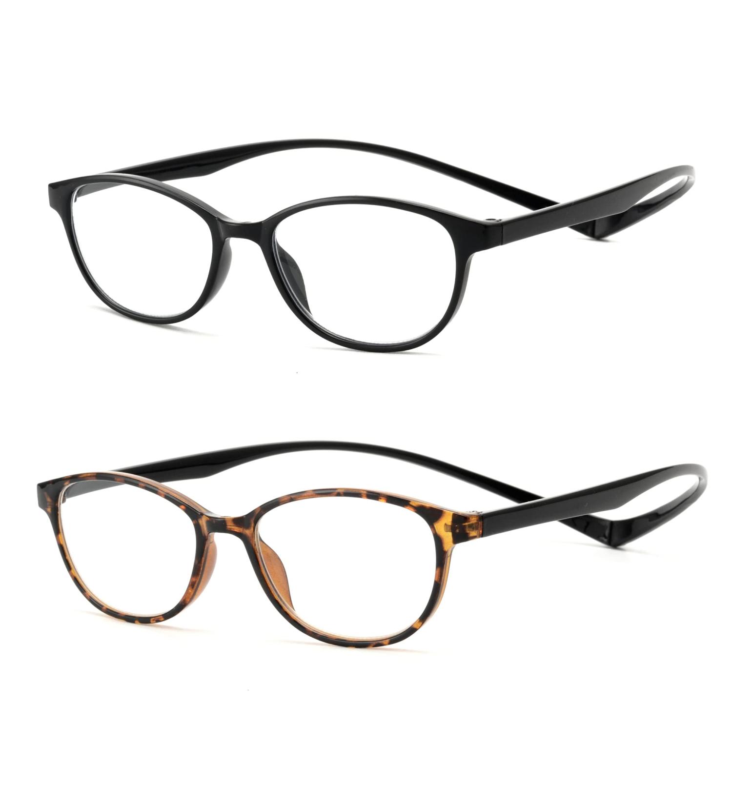 JM 2 Pack Magnetic Reading Glasses for Men & Women | Blue Light Blocking Neck Hang Readers | Stylish Tortoise & Black 2.0x - Buy Online on GoSupps.com