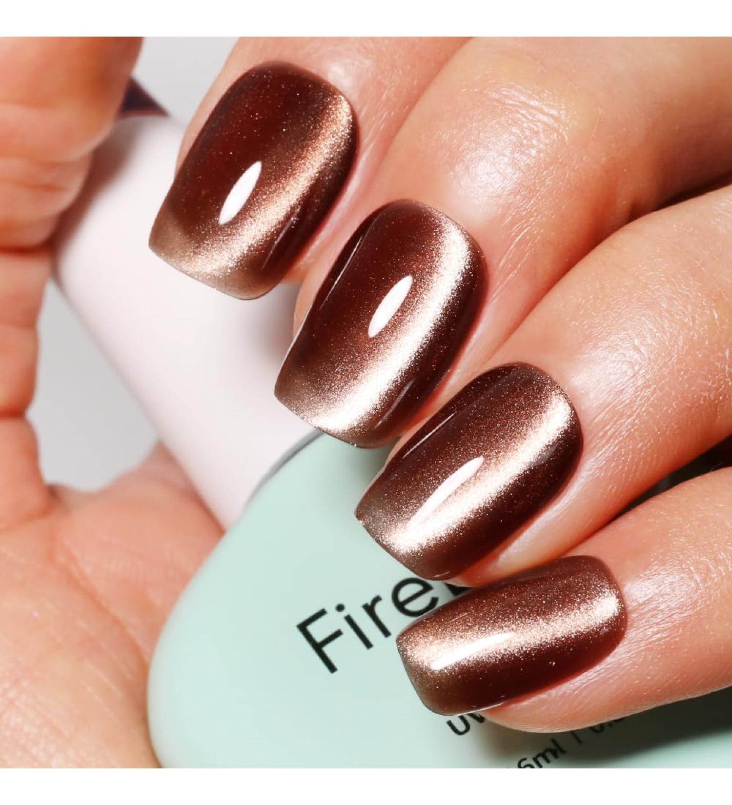 Cat Eye Gel Nail Polish 16ml - Brown Holographic Glitter UV/LED Manicure with Magnetic Stick - International Shipping Available - Buy Online on GoSupps.com