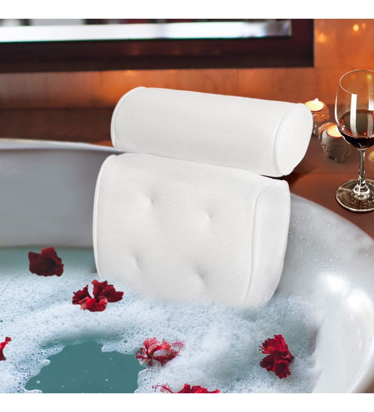 Spa Bathtub Cushion with Neck, Shoulder, and Back Support - Father's Day Bath Pillow with Non-Slip Suction Cups - Buy Online on GoSupps.com