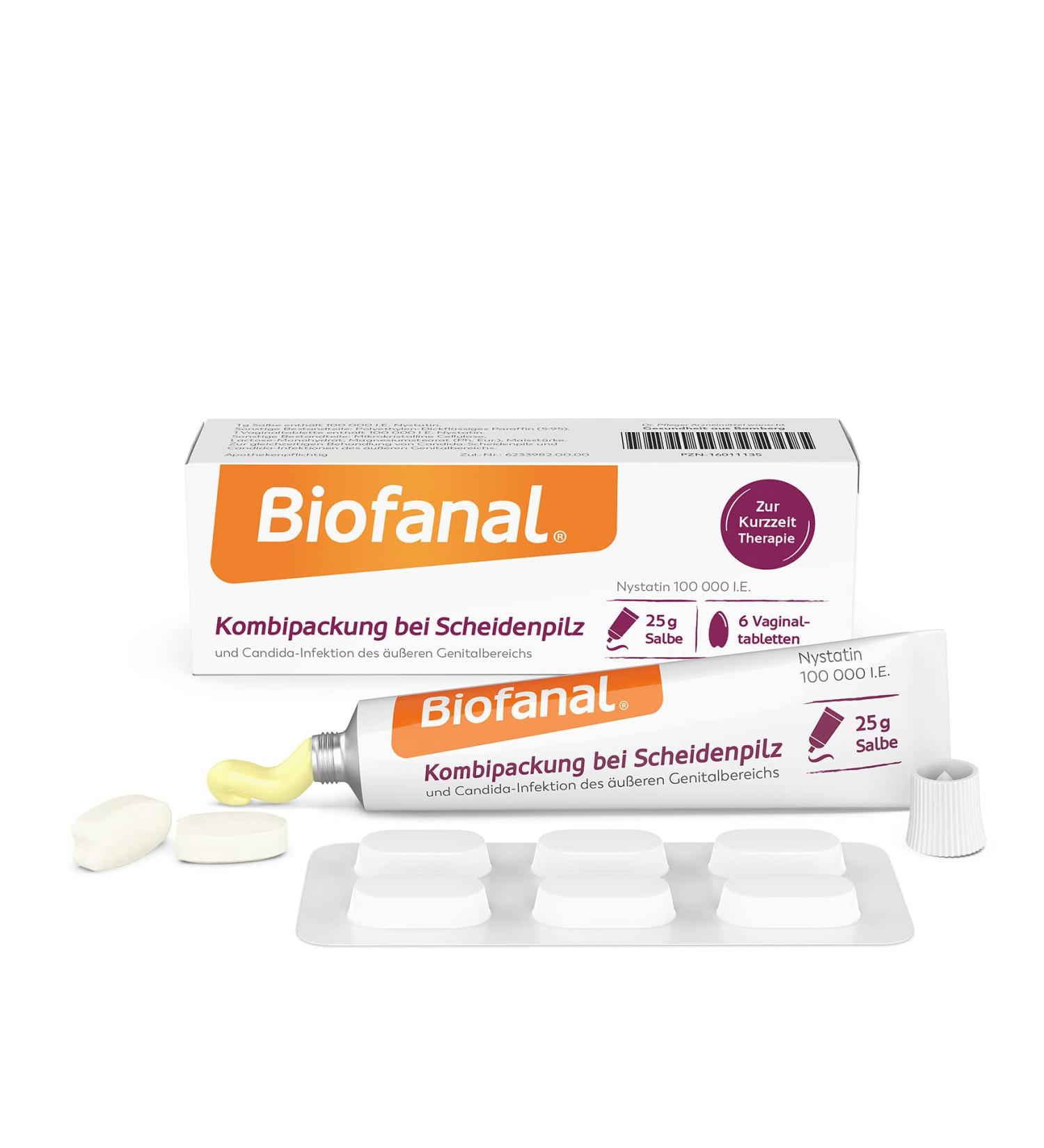 Biofanal Vaginal Fungus Treatment - Nystatin Ointment & Tablets Set (25g Ointment + 6 Tablets) | Effective Relief for Yeast Infection - International Shipping - Buy Online on GoSupps.com