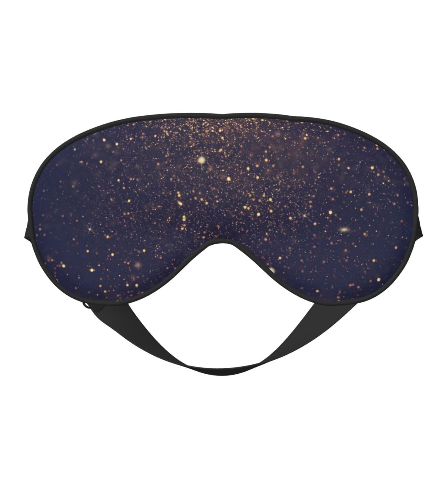 Gold Black Glitter Sleep Eye Mask | Soft Blindfold for Travel & Night Sleeping - Buy Online on GoSupps.com