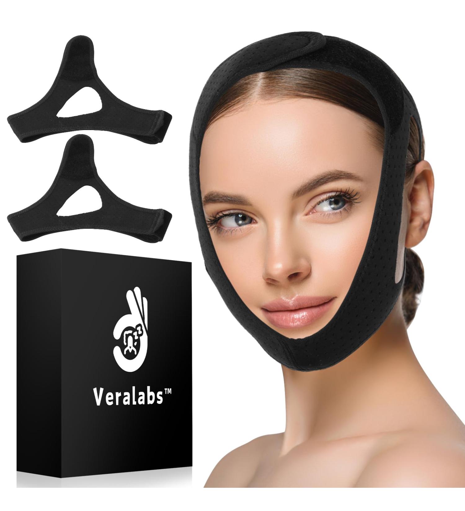 Veralabs Adjustable Airflow Jaw Strap - Breathable Chin Strap for Better Sleep | 2PCS (Black - Buy Online on GoSupps.com