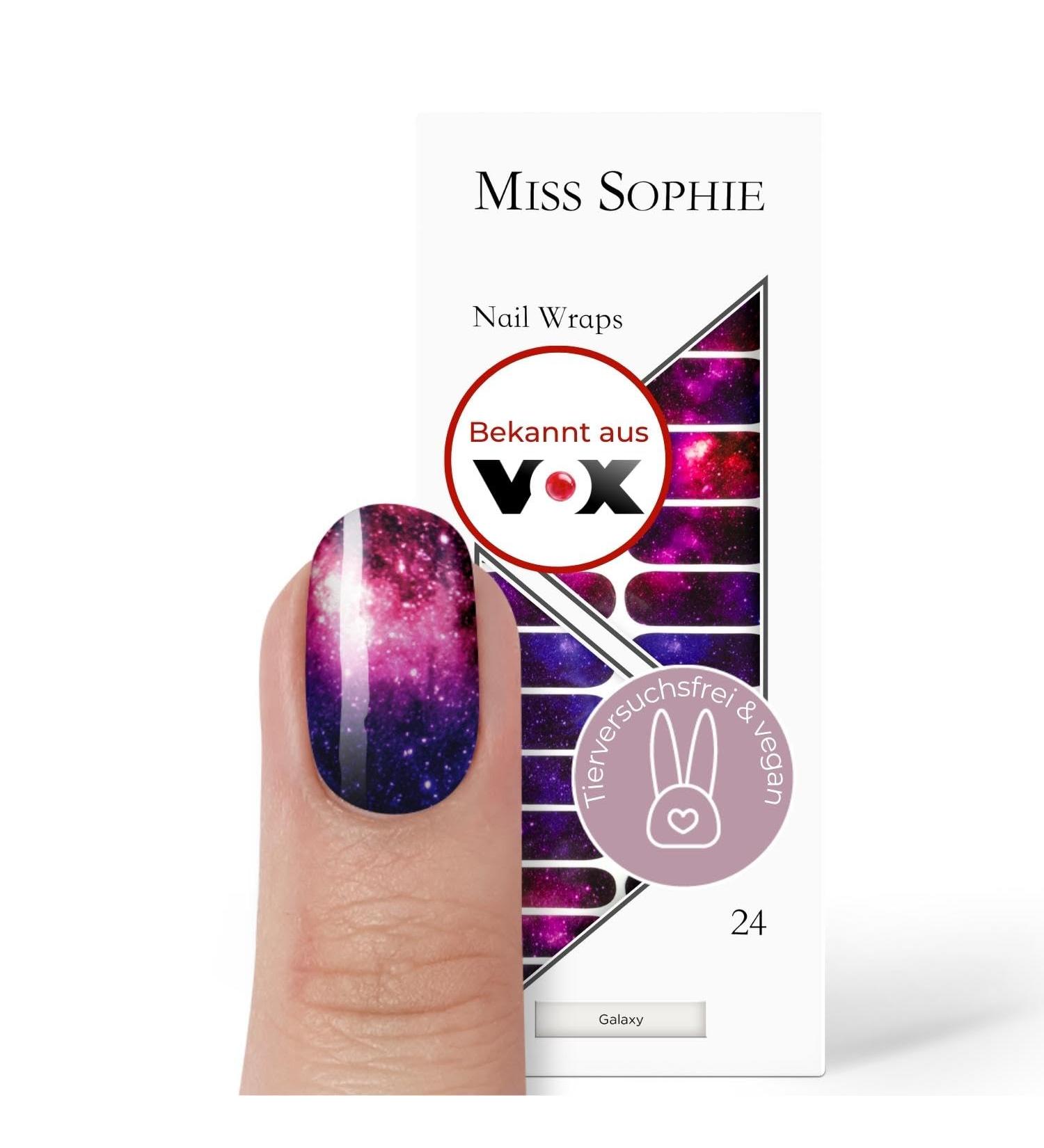 Miss Sophie Galaxy Nail Foil - Blue Patterned Wraps | 24 Ultra-Thin Self-Adhesive Nail Foils for Long-Lasting Manicure - Buy Online on GoSupps.com