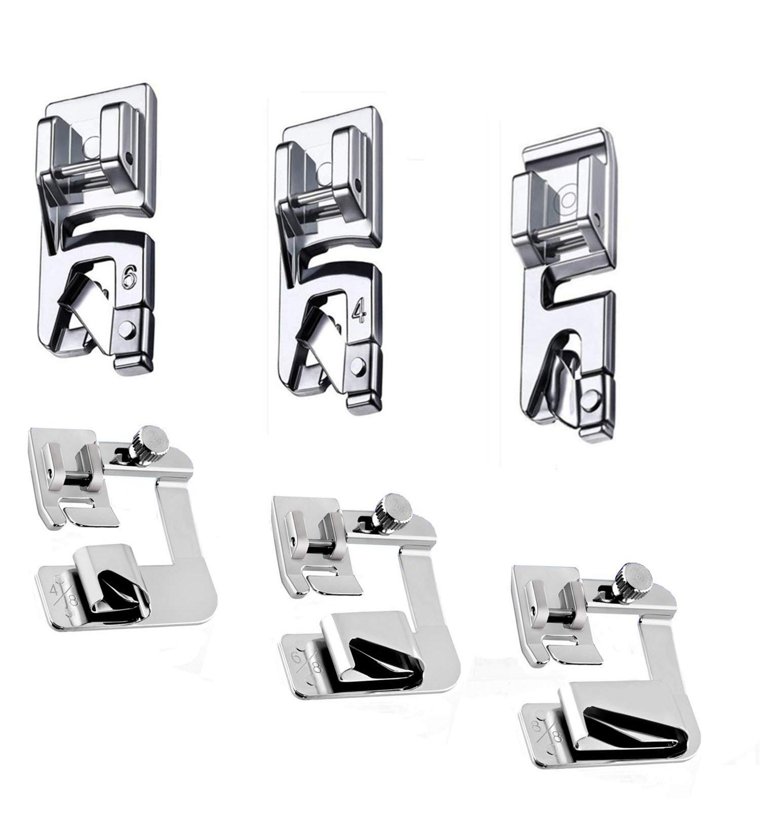 Hemming Foot Kit - 6Pcs | Hemmer Foot Set for Brother Singer Janome Low Shank Machines | Rolled Hem Presser Foot for Sewing - Buy Online on GoSupps.com
