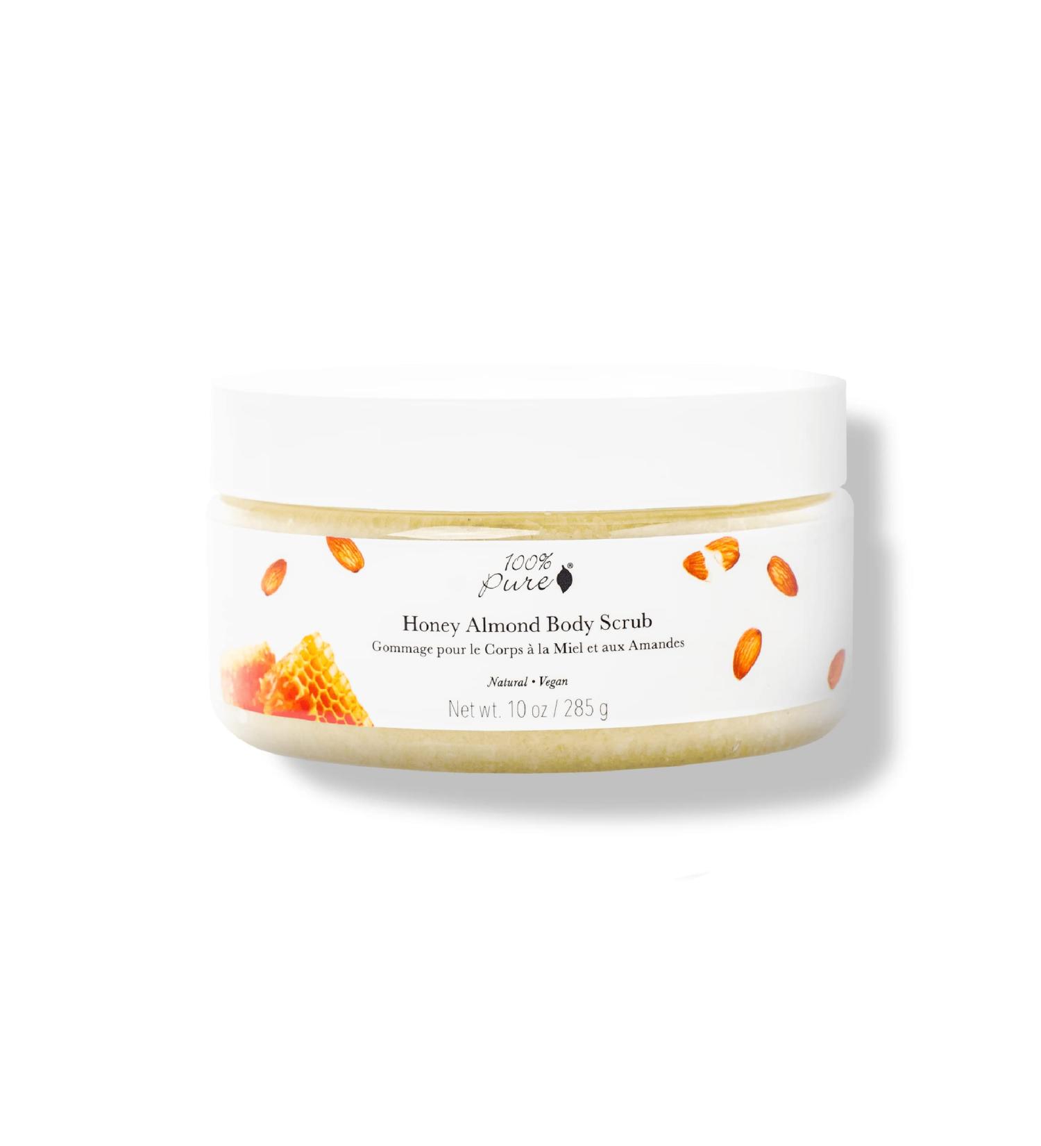100% Pure Honey Almond Body Scrub | Exfoliating Deep Cleanse with Sea Salts & Oils | Vegan Moisturizing Skincare | Restore Radiant Skin - 10oz - Buy Online on GoSupps.com