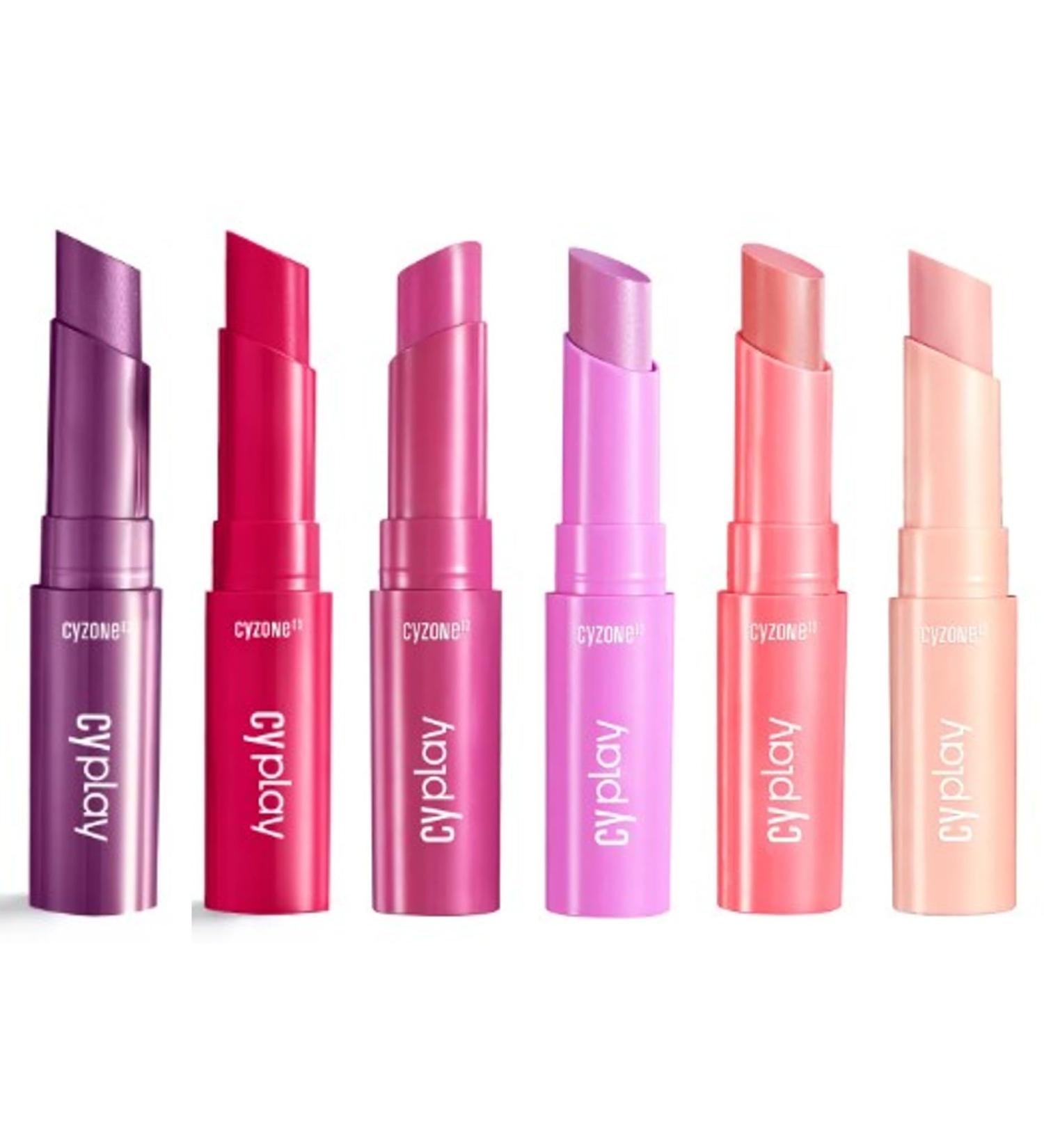 CyPlay Creamy Lip Balm Set: Berry Cherry Fuchsia Pink Coral and Nude - Buy Online on GoSupps.com
