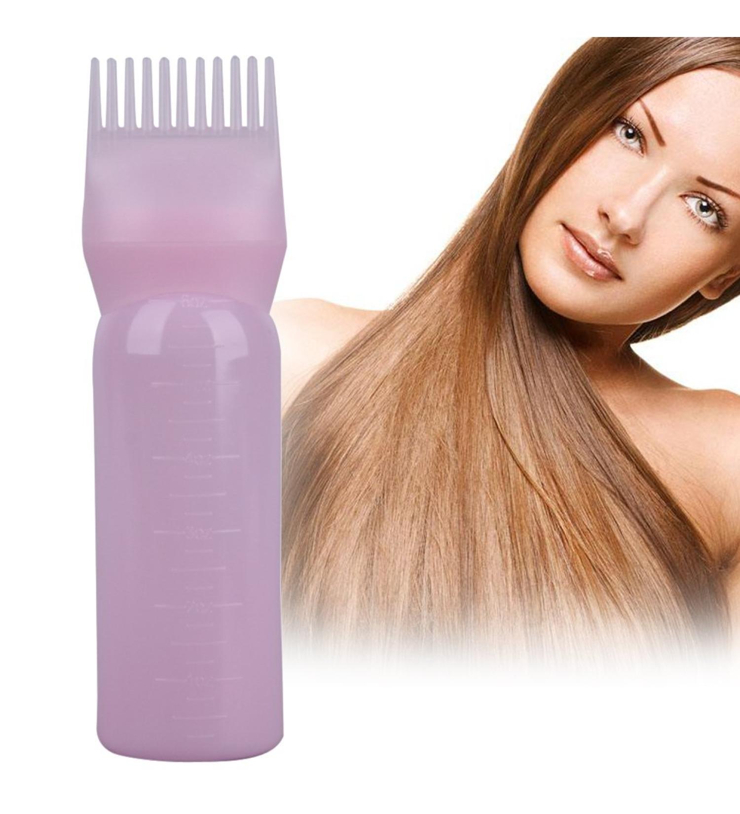 SPEPROECO 120Ml Hair Oil Applicator Bottle Hair Colour Brush Root Comb Applicator Bottle Hair Dye Brush Bottle with Graduated Scale Dyeing Shampoo Bottle Oil Comb Hair Tools White purple pink (Random0 - Buy Online on GoSupps.com