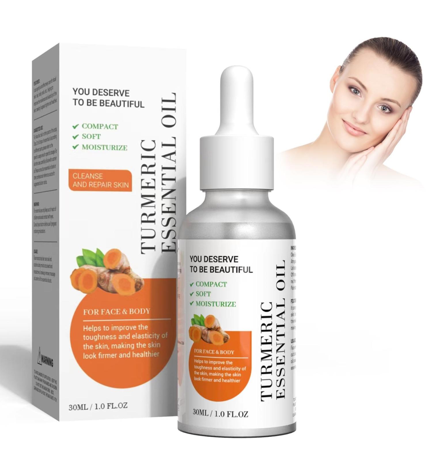 02 30 ml turmeric body oil turmeric body oil for face and skin care natural anticellulite oil massage oil skin whitening oil turmeric facial repair essence massage oil - Buy Online on GoSupps.com