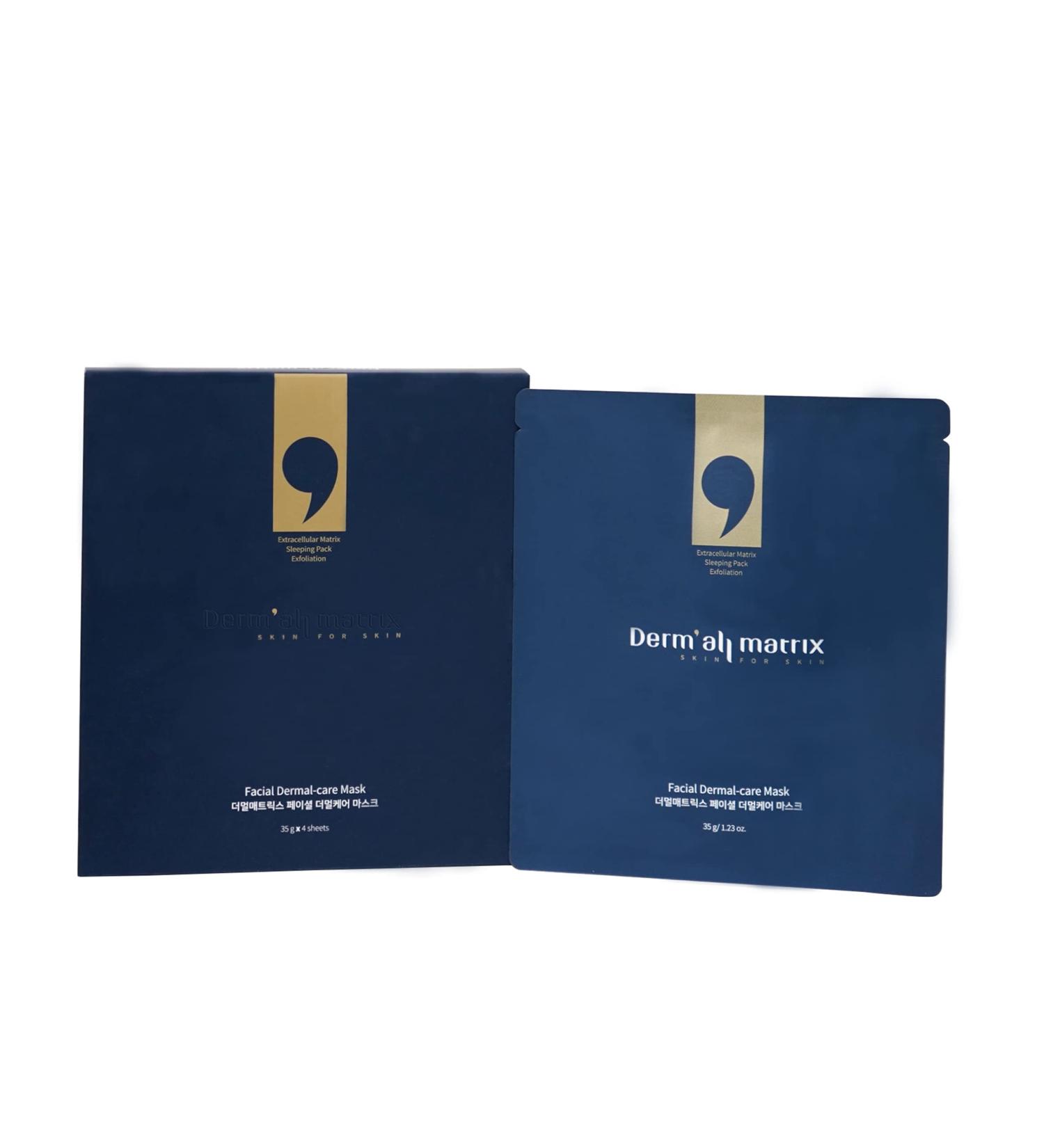 DERM ALL MATRIX Daily Facial Dermal-care 35g | Overnight Mask Pack for Lifting, Hydrating, Soothing, Exfoliating & Nourishing | Collagen Sheet Mask for Wrinkles & Dry Skin | 4 Sheets/Week - Buy Online on GoSupps.com