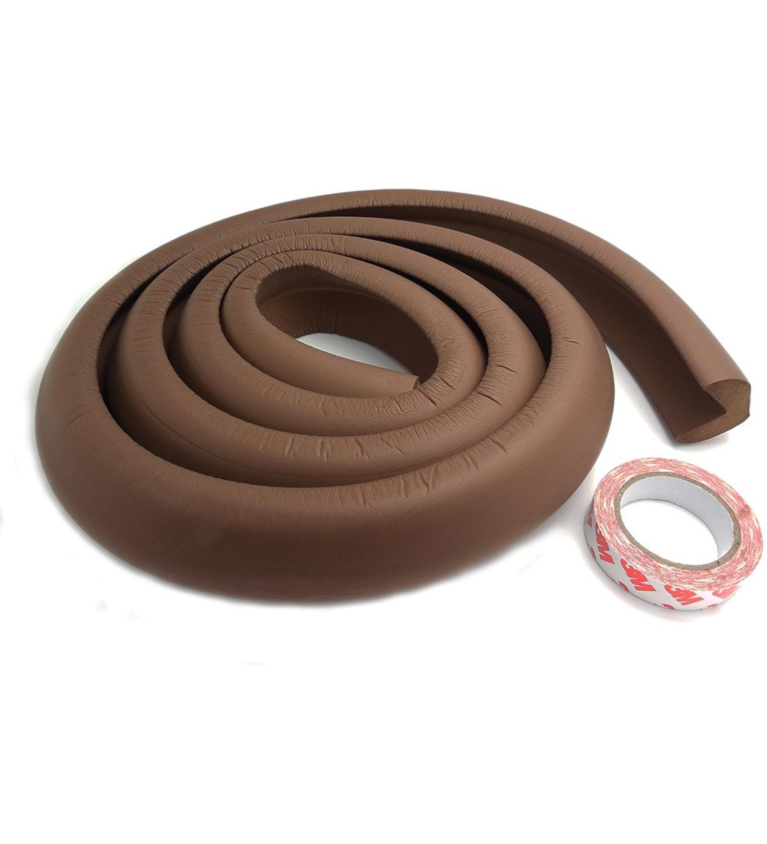 AKORD 2 METRE SAFETY EDGE PROTECTION FOR CHILD/BABY/KID/TODDLER - COVER FURNITURE CORNERS/EDGES - BABY PROOFING (Brown)