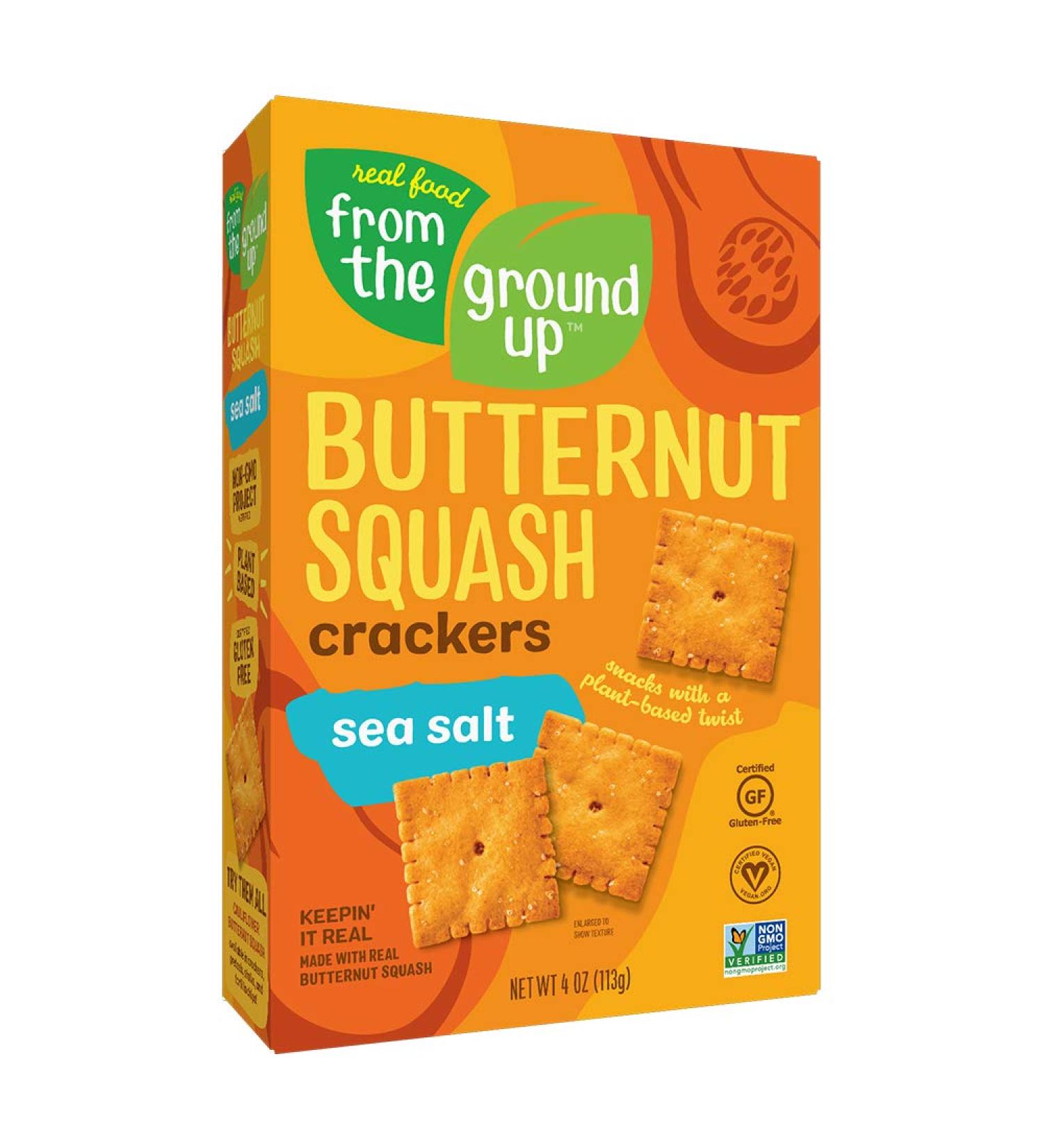 Real Food From the Ground Up Cauliflower & Butternut Squash Crackers - 6 Pack (Sea Salt Butternut Squash) - Buy Online on GoSupps.com