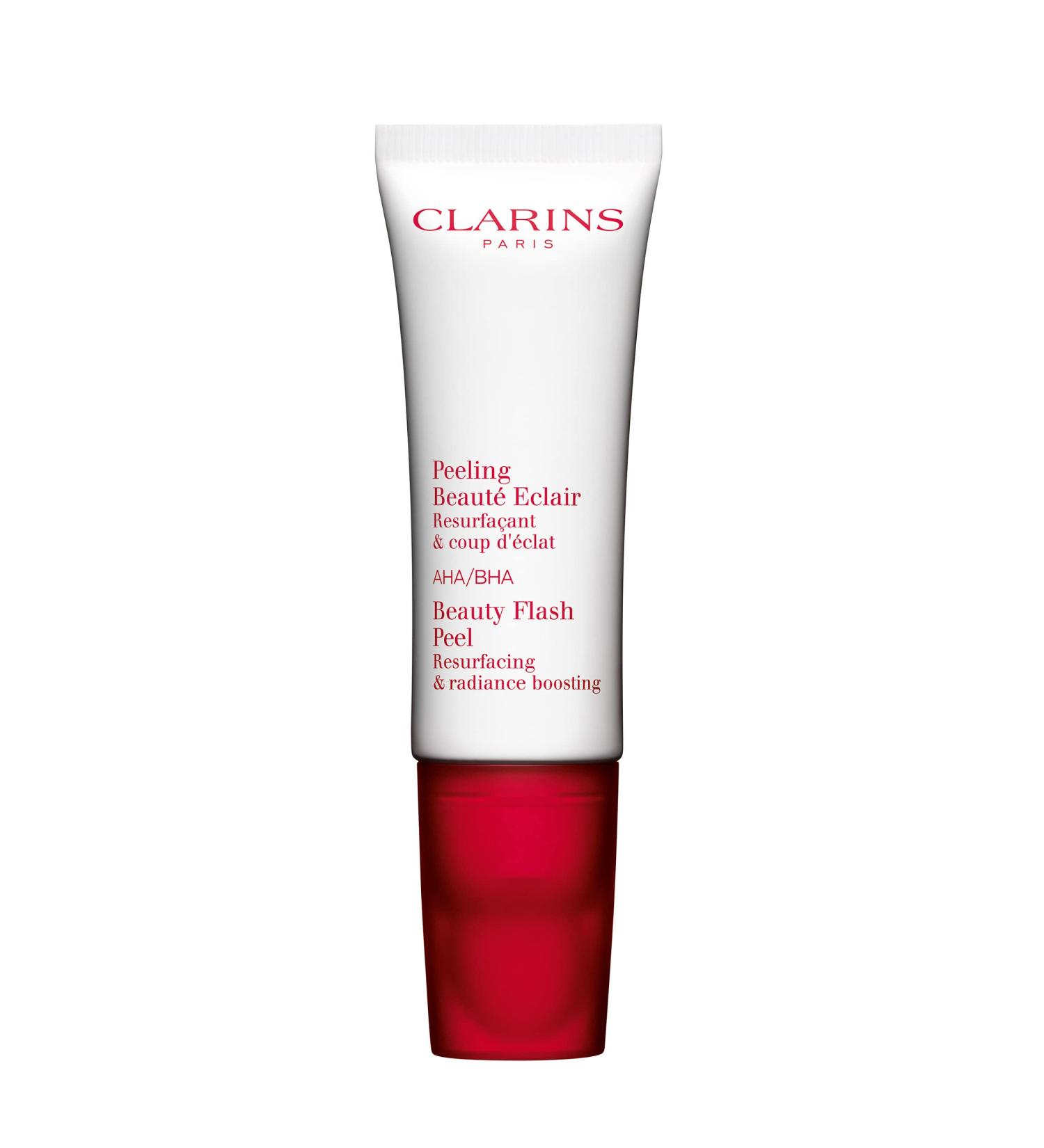 Clarins Beauty Flash Peel: 10-Min At-Home Facial Tightens Pores, Eliminates Dead Skin Cells, Renews Radiance | AHAs & BHAs | For All Skin Types - Buy Online on GoSupps.com